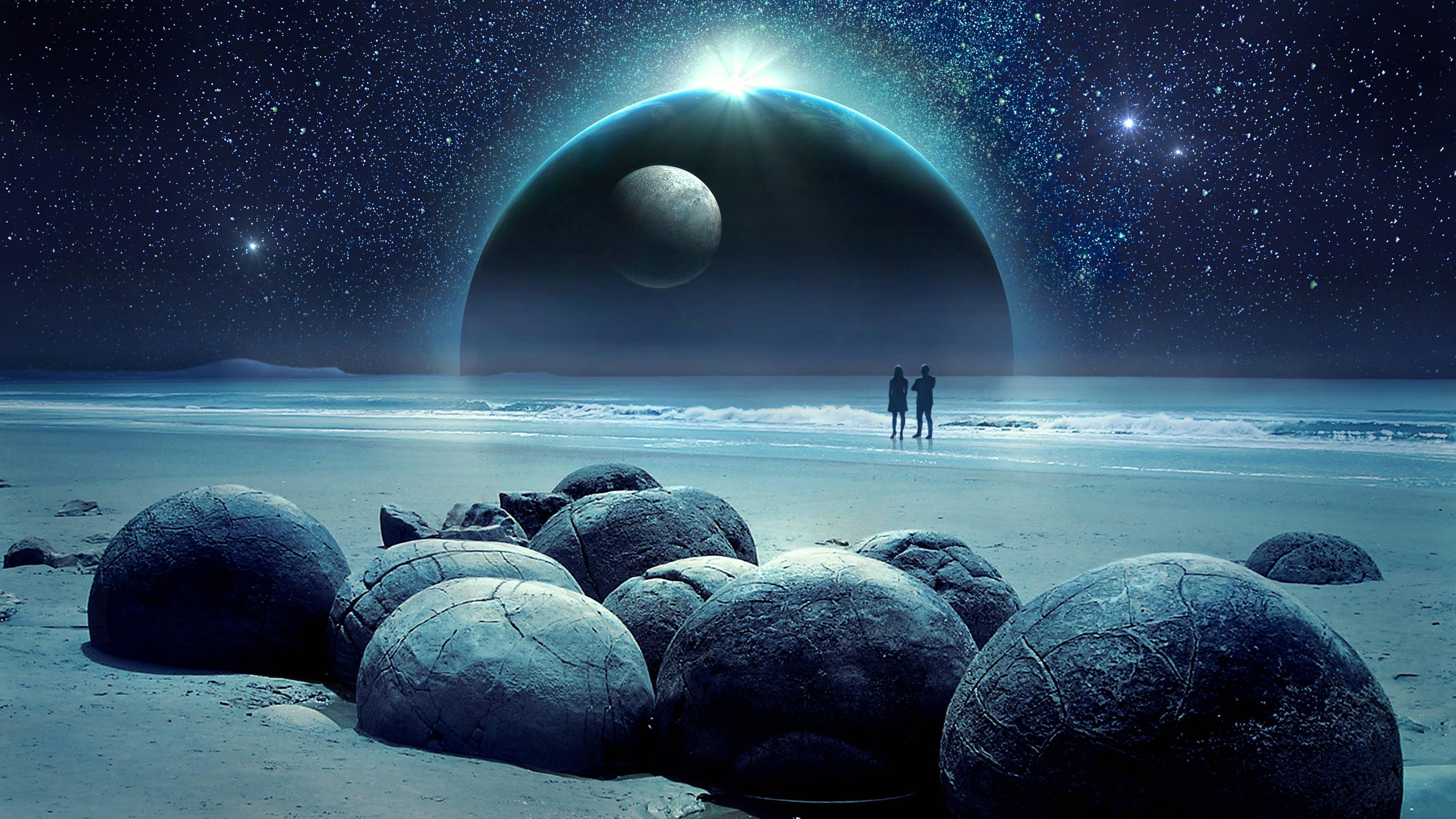 Fantasy Beach Galaxy Laptop — 3840x2160 wallpaper