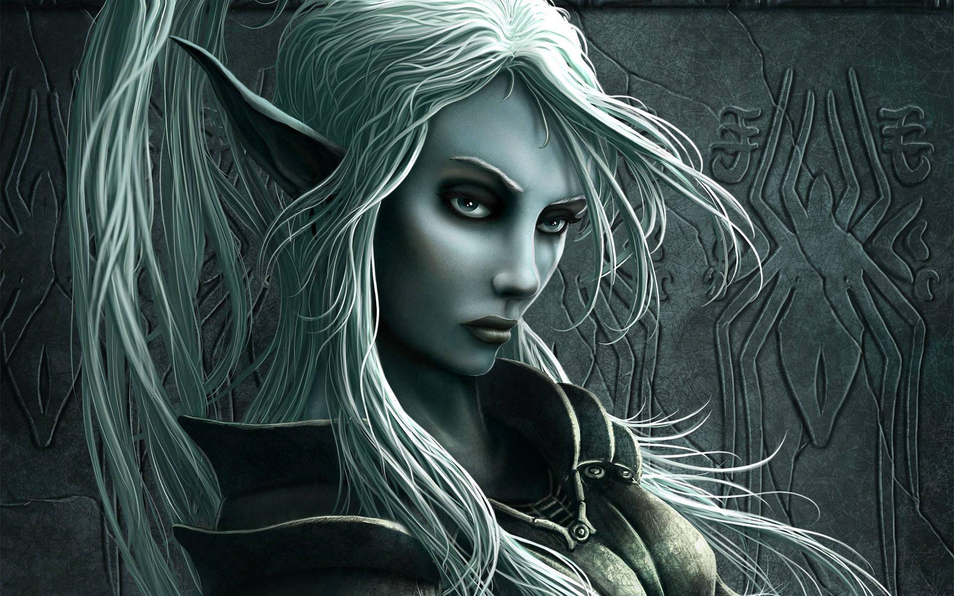 Fantasy Dark Elf Girl — 1920x1200 wallpaper