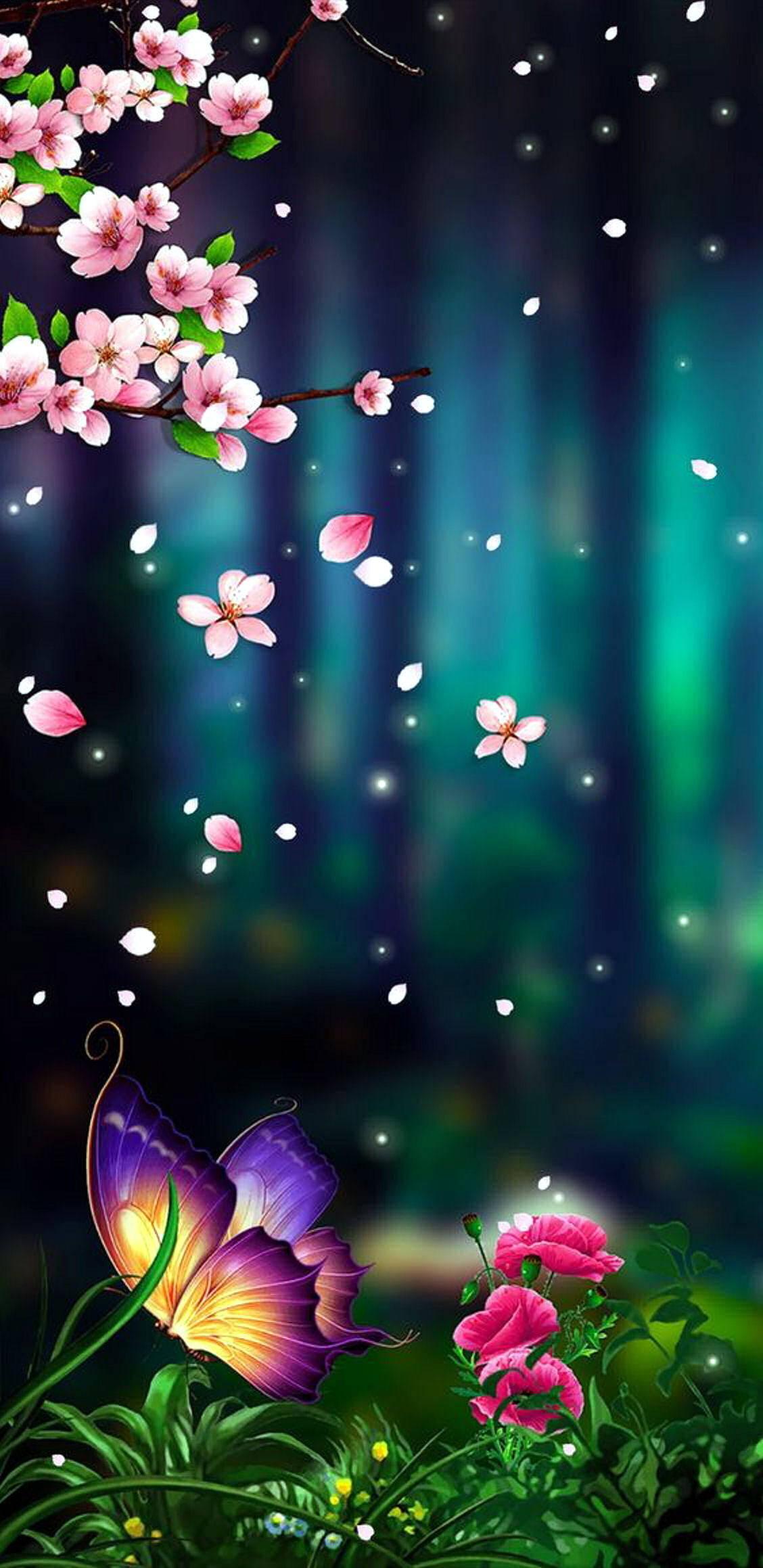 Fantasy Flower Mobile — 1128x2318 wallpaper