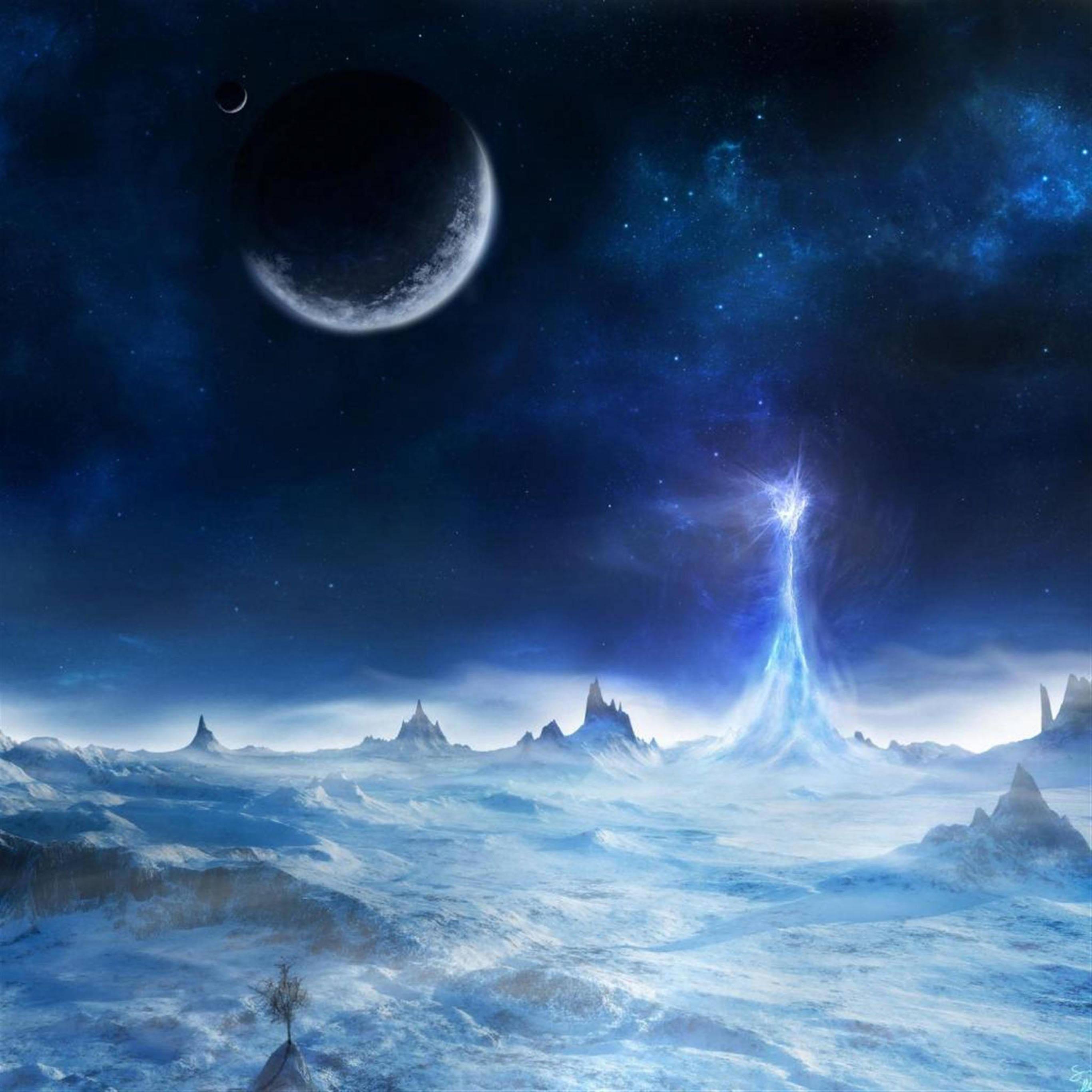 Fantasy Ice Planet iPad — 2732x2732 wallpaper