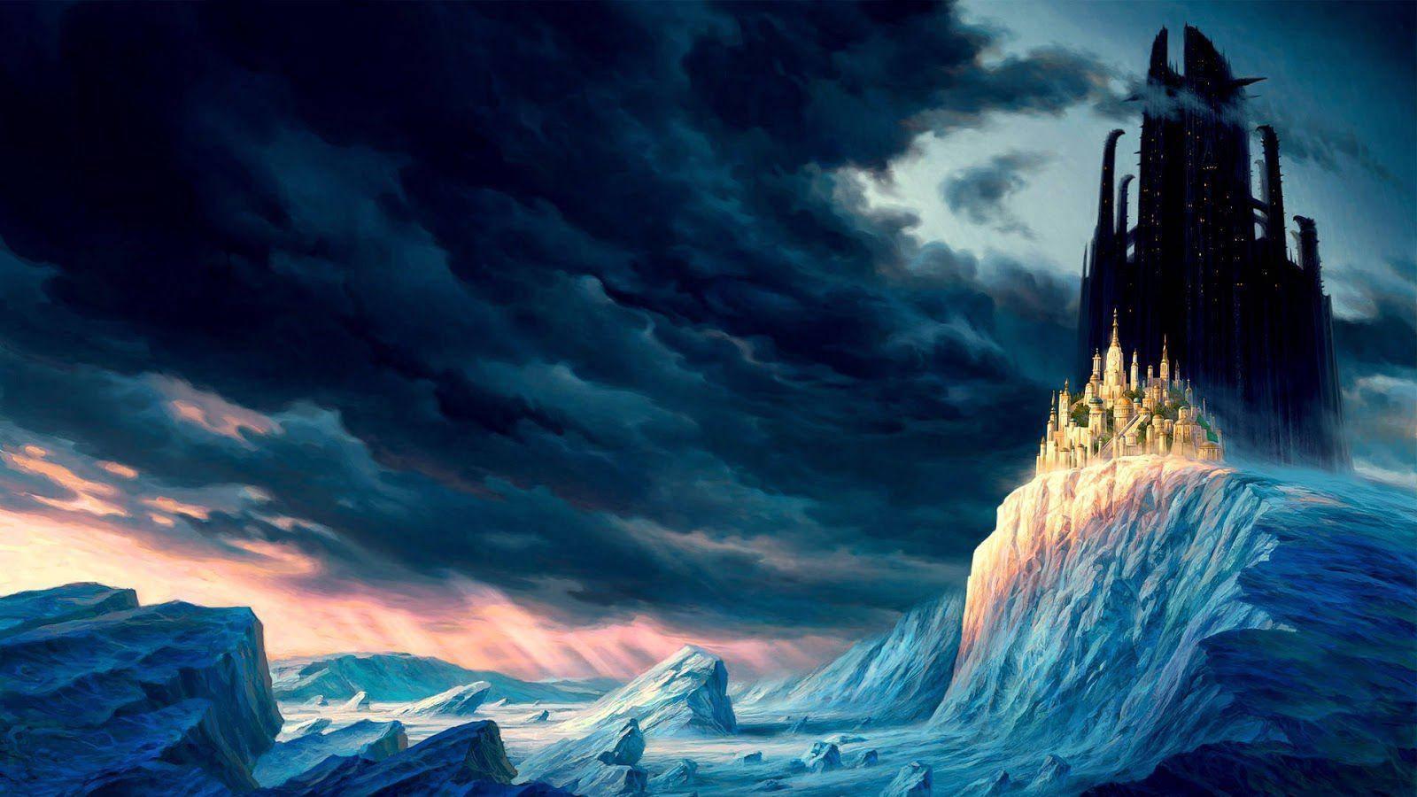 Fantasy Rock Castle Laptop — 1600x900 wallpaper