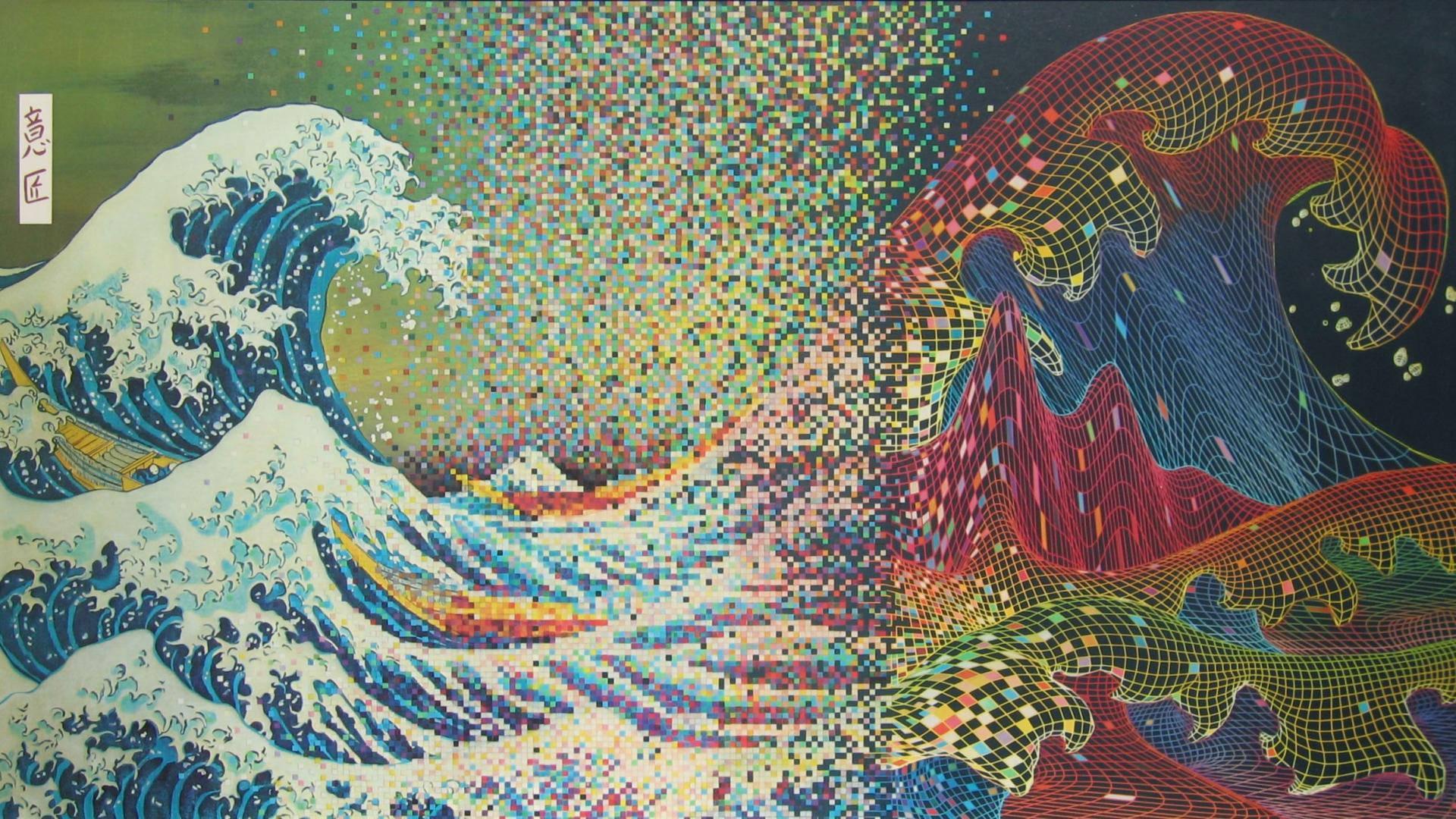 • Feel the Abstract Flow | Trippy Wave of Kanagawa — 1920x1080 wallpaper