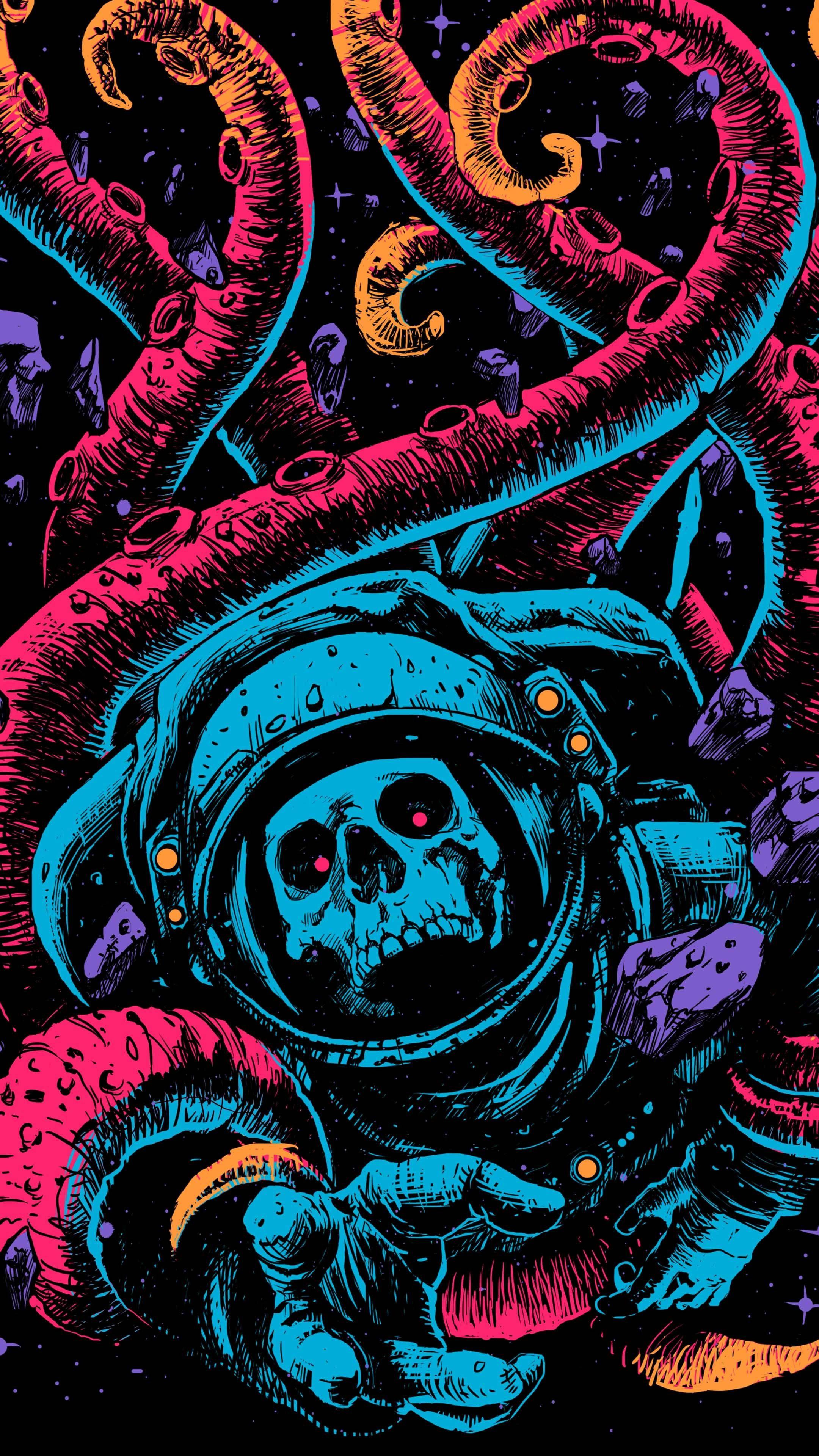 Fend Off Unwanted Interruptions With A Pink & Blue Monster Lock Screen — 2160x3840 wallpaper