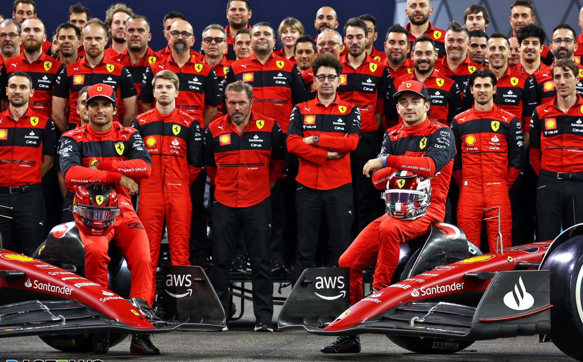 ferrari team posing for a photo — 1919x1192 wallpaper