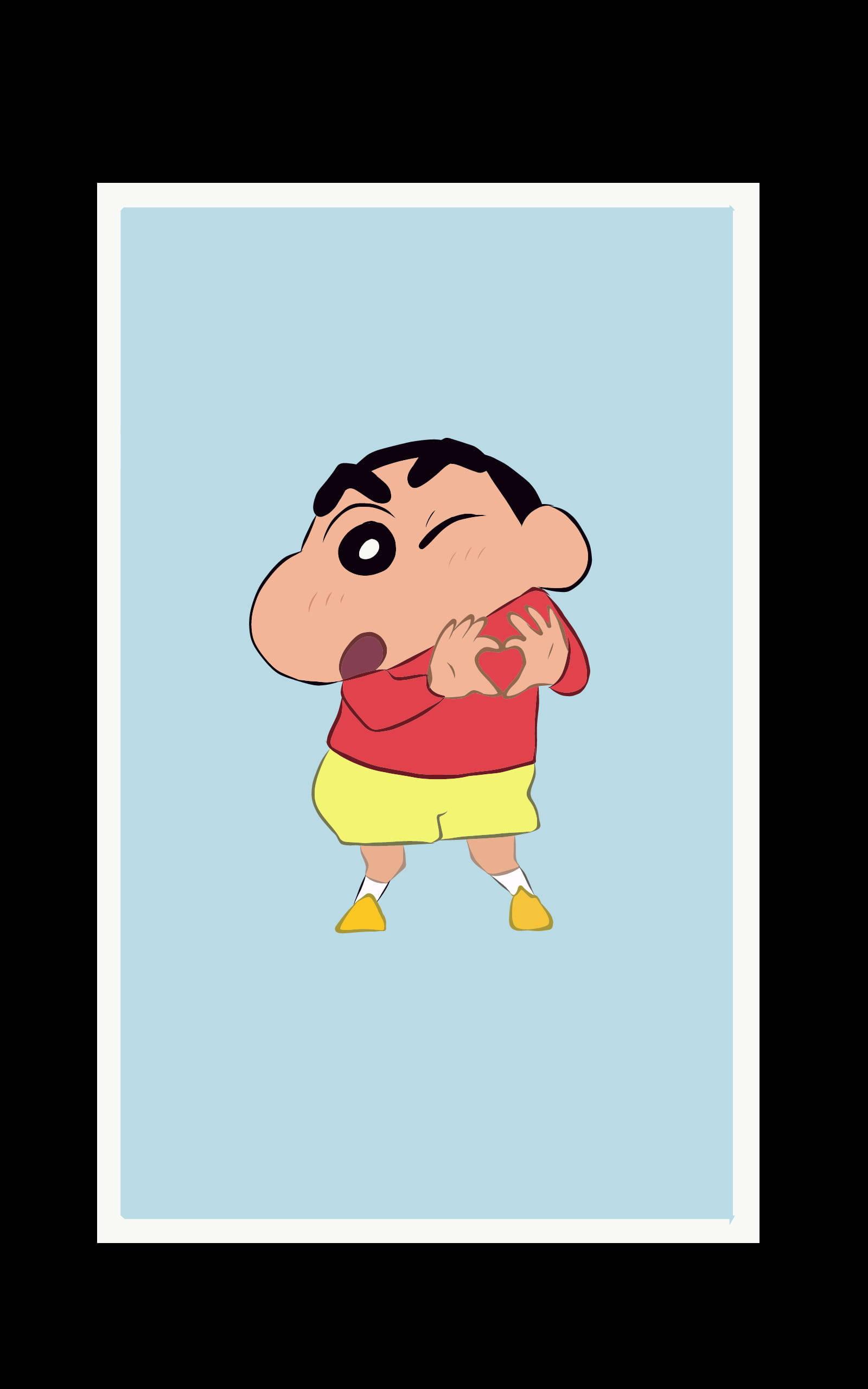 Finest Aesthetics of Shinchan with Heart Sign — 1600x2560 wallpaper