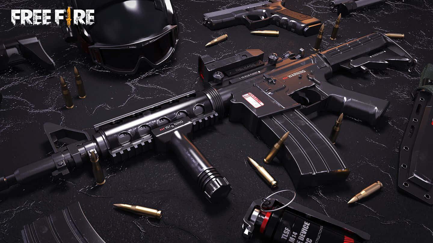 Firearms Flat Lay Free Fire Background