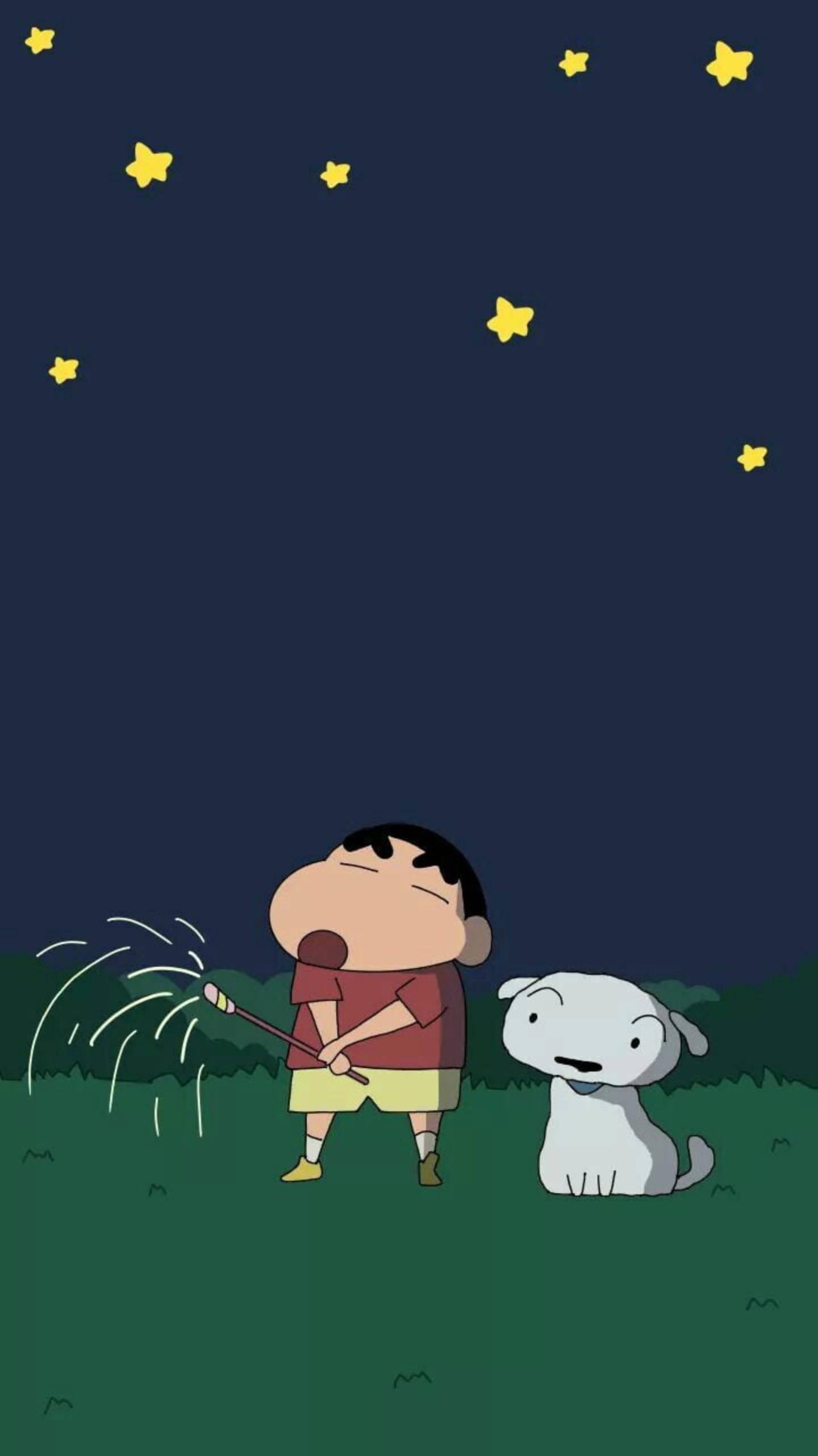 Firework Shiro And Shinchan Aesthetic — 1440x2560 wallpaper
