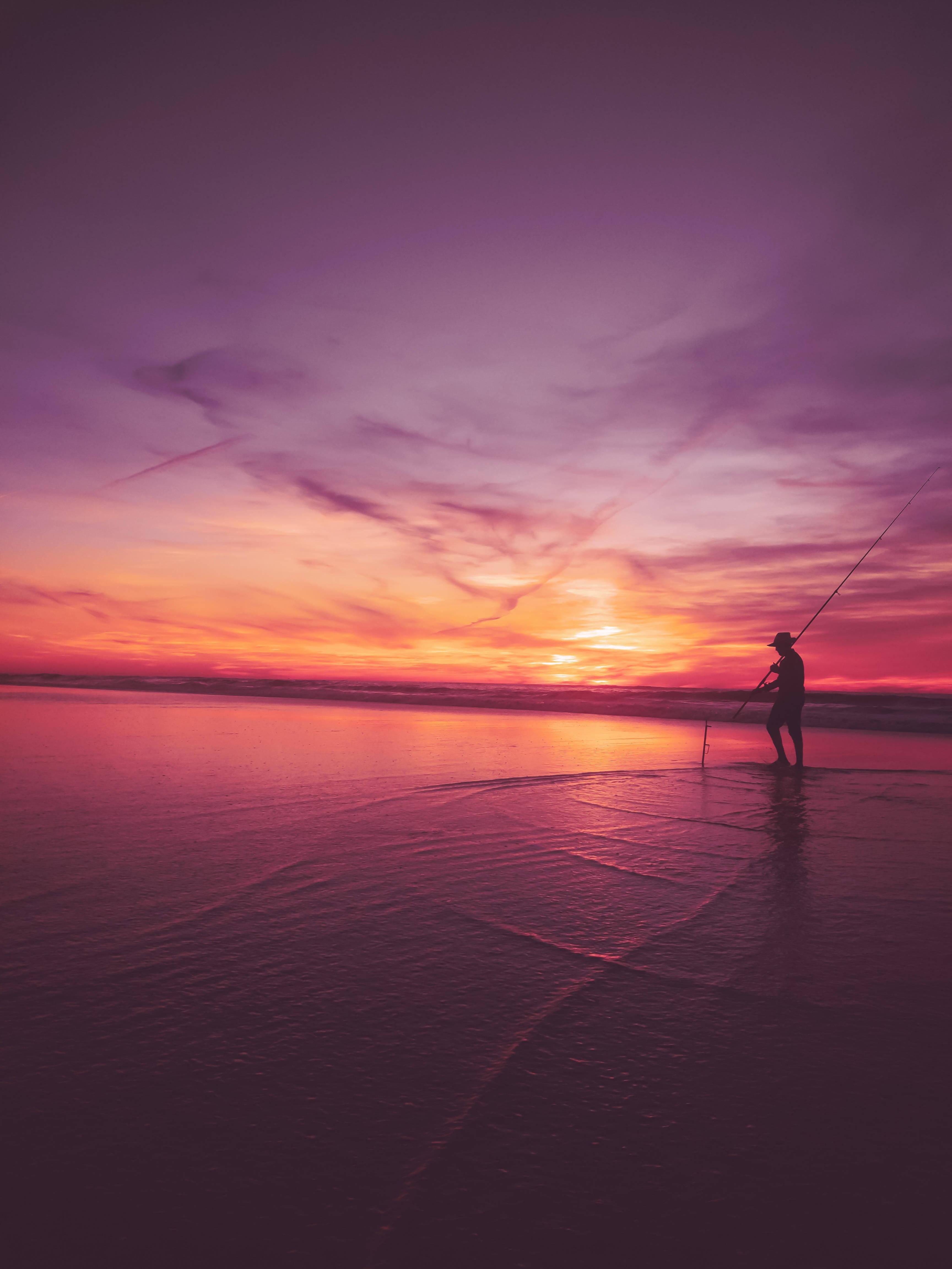 Fishing into the Sunset — 3456x4608 wallpaper