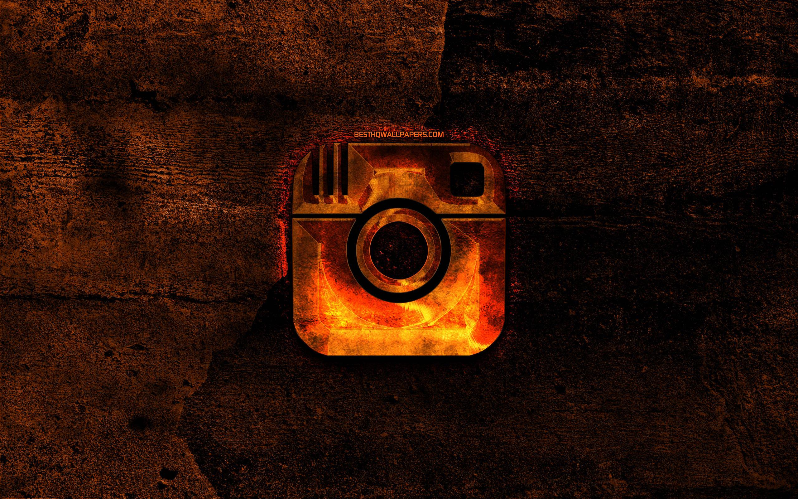 Flaming Instagram Icon — 2560x1600 wallpaper