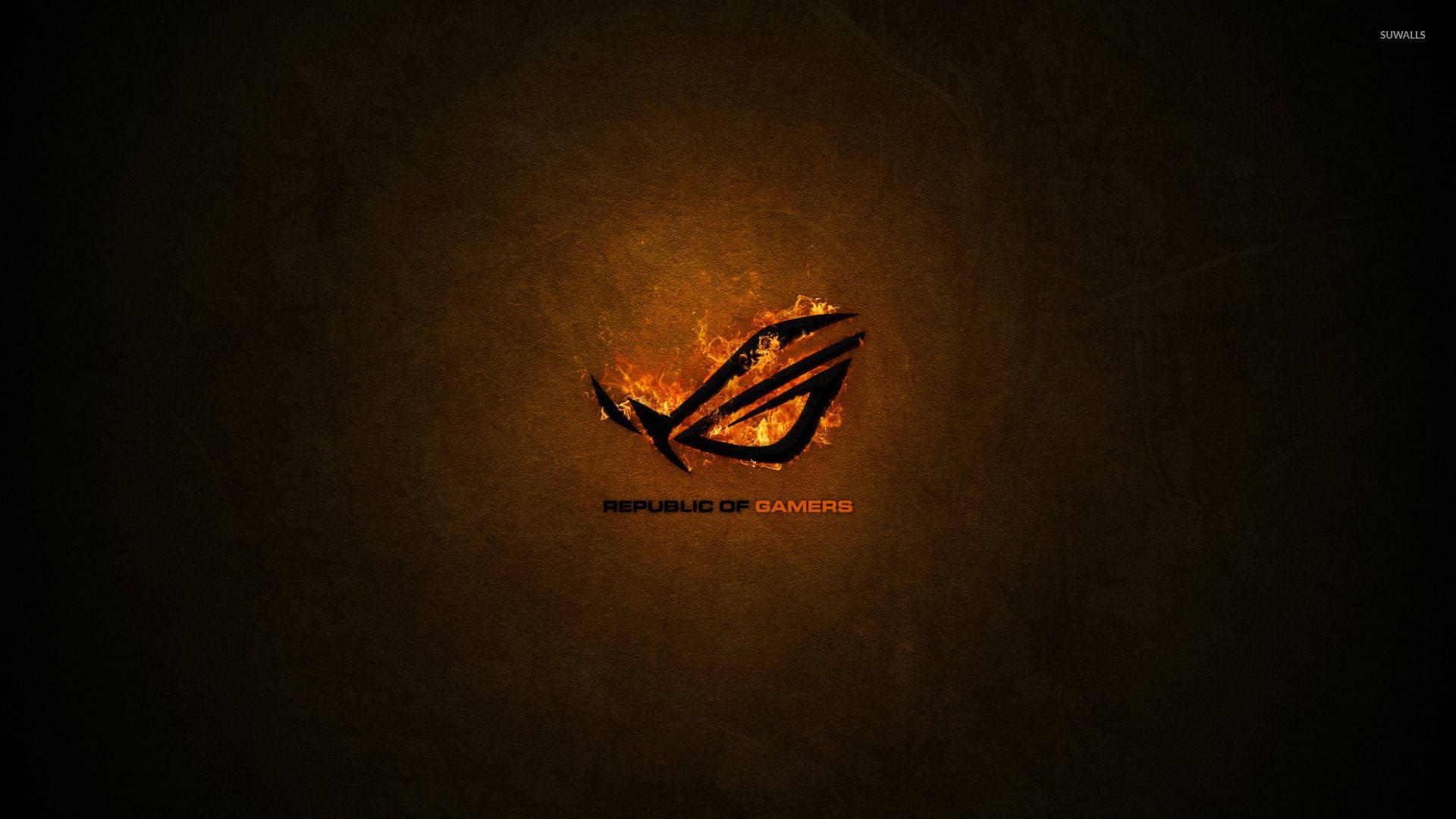 Flaming Orange Asus ROG Logo — 1920x1080 wallpaper