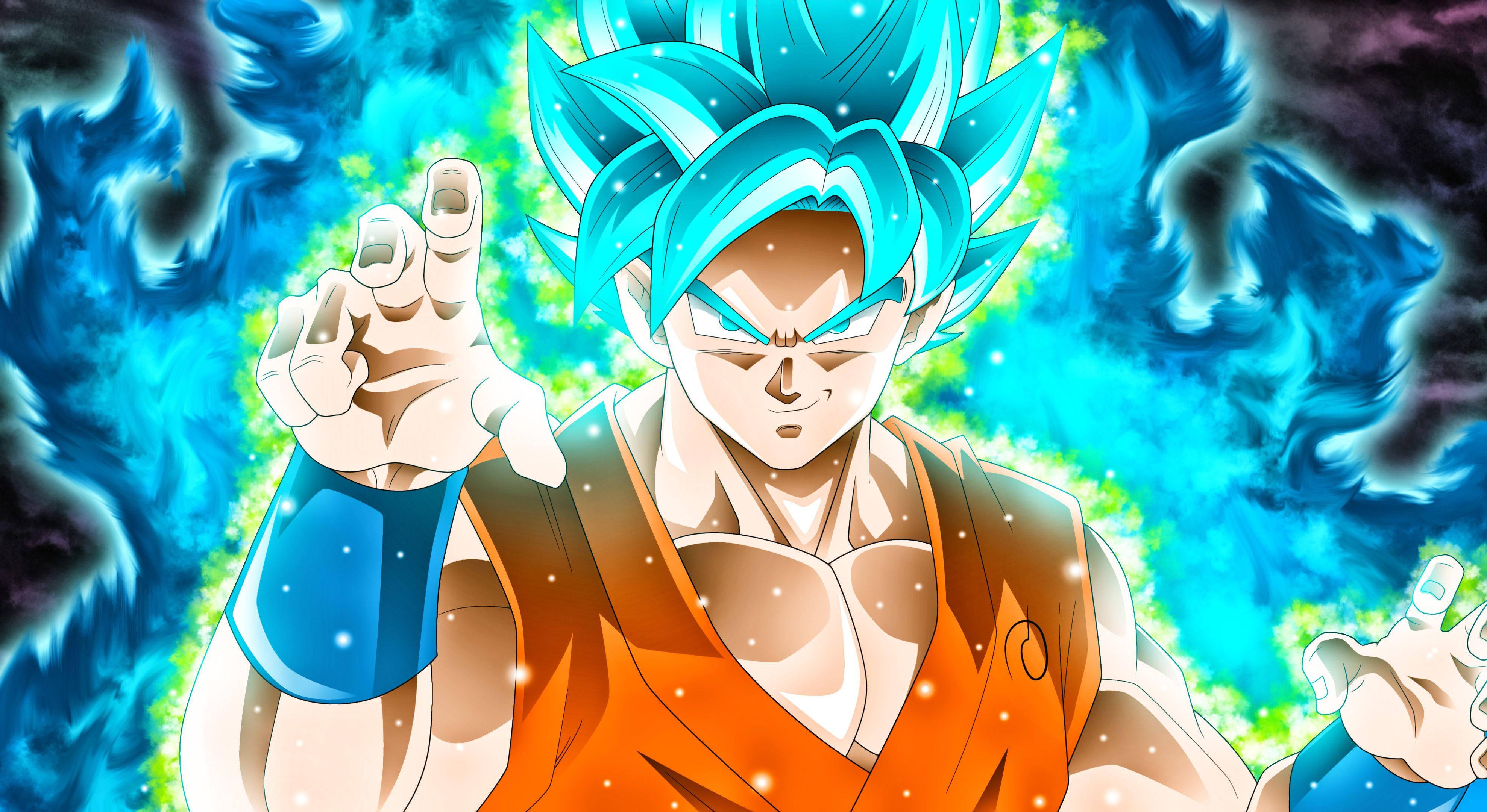 Flaring Son Goku is ready to fight