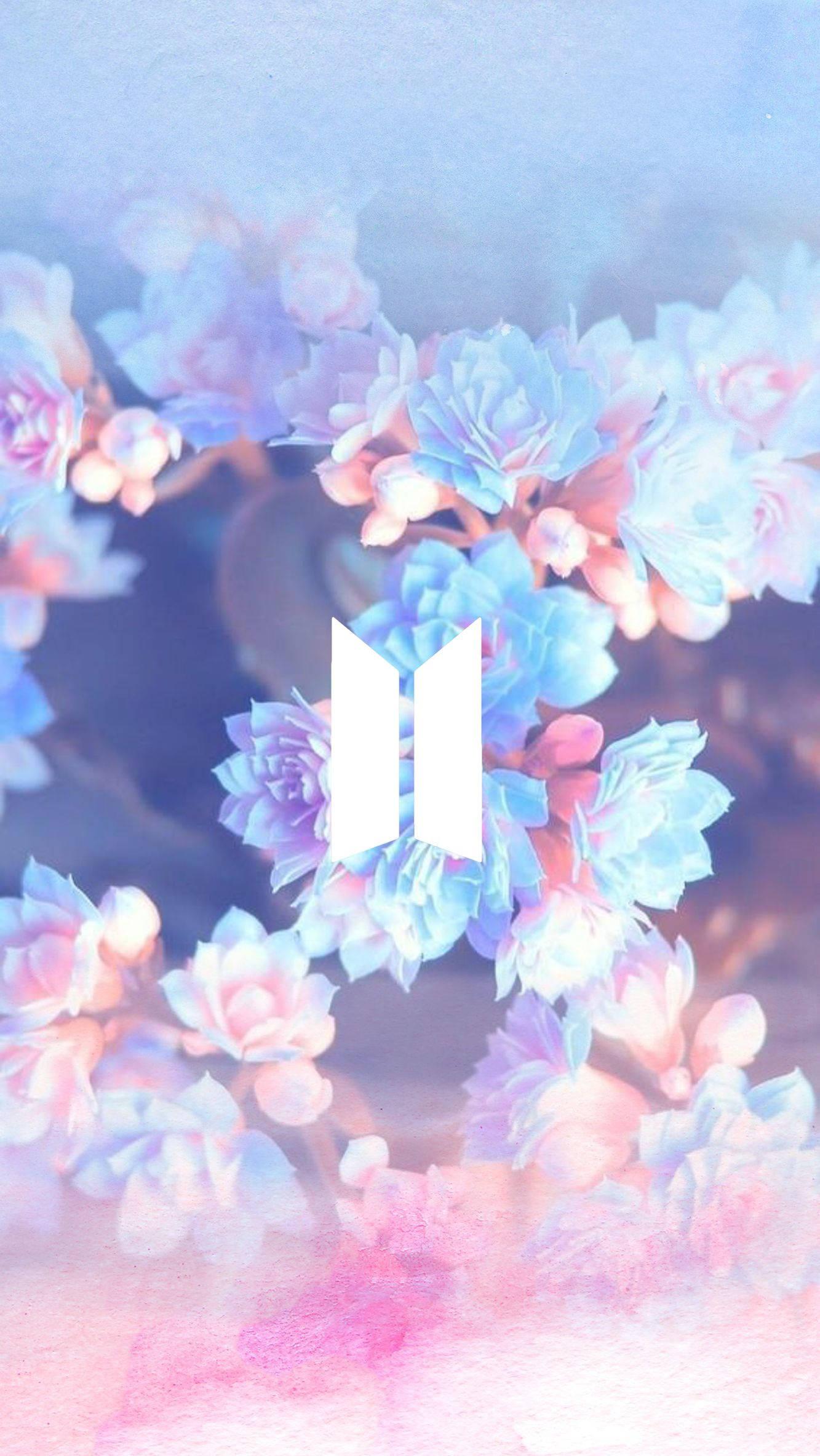 Floral BTS Logo — 1333x2367 wallpaper