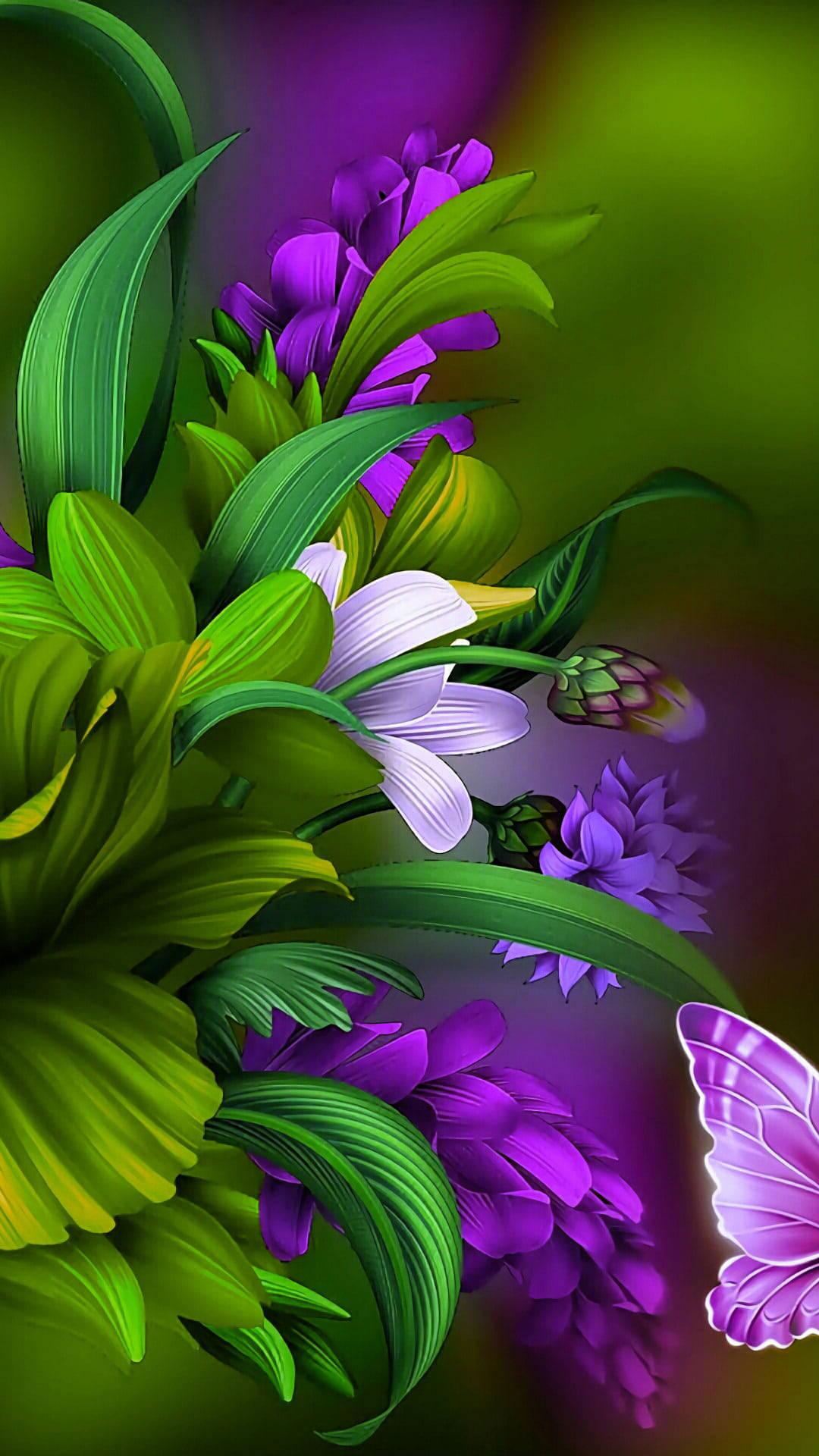 Flower Mobile Digital Painting — 1080x1920 wallpaper