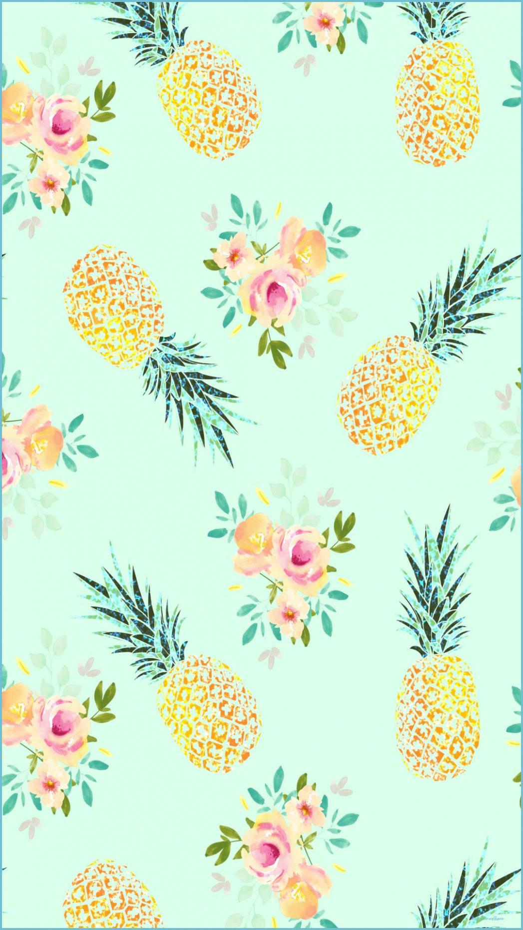 Flowers And Pineapples Pretty Phone — 1047x1862 wallpaper