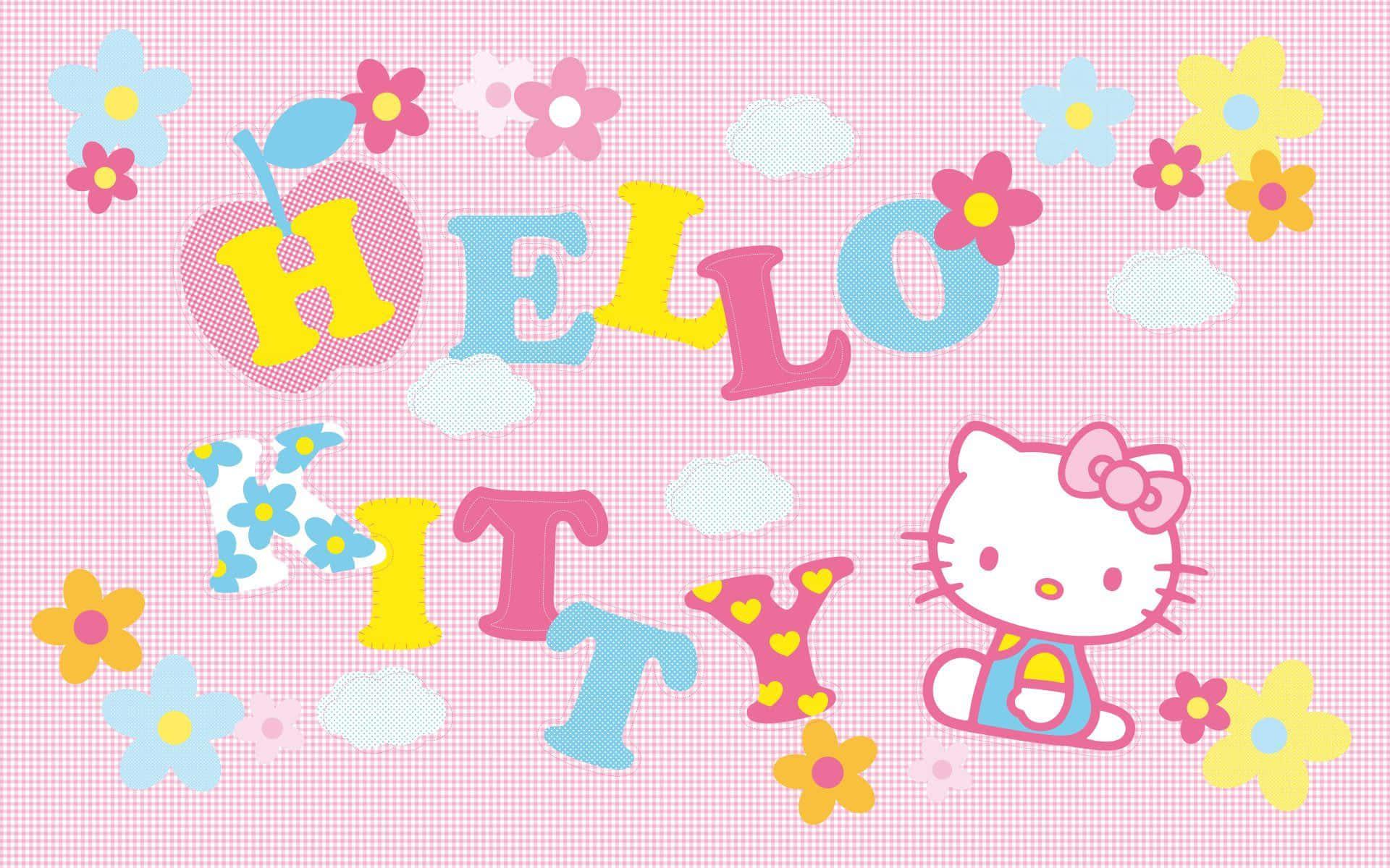Flowery Cute Pink Hello Kitty Background — 1920x1200 wallpaper