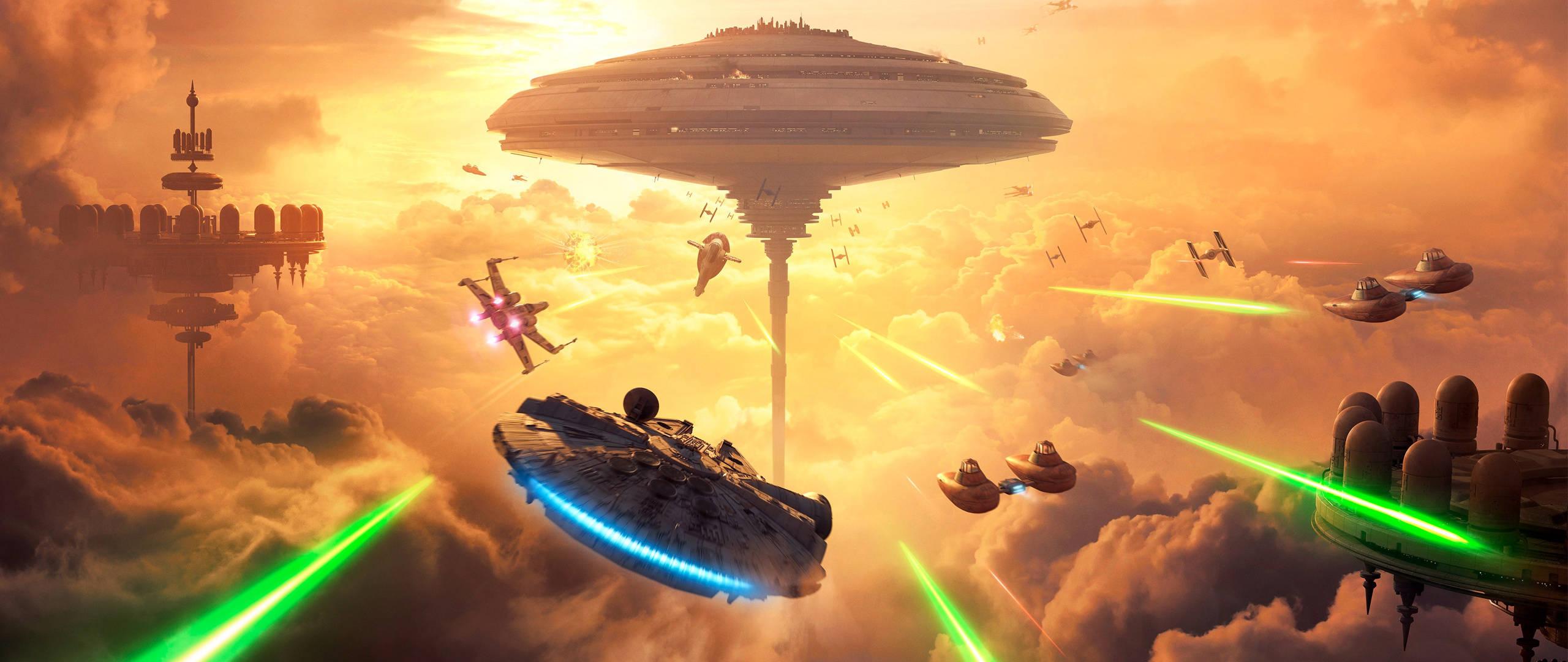 Fly high and shoot for the stars in this 2560x1600 Star Wars wall paper — 2560x1080 wallpaper