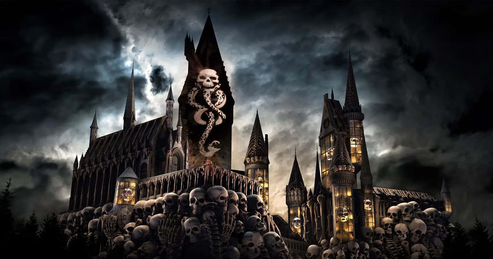 Fly over the Hogwarts grounds — 1710x900 wallpaper