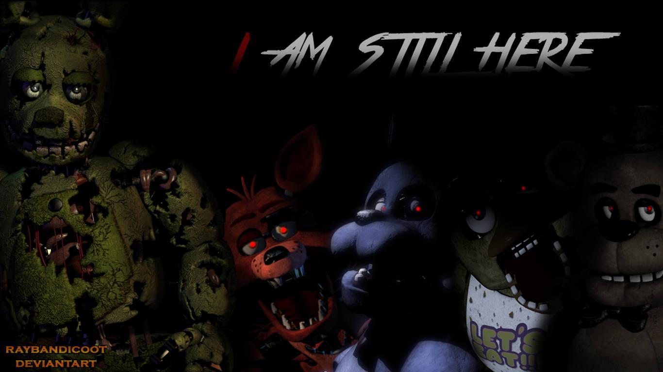 FNAF Animatronics With SpringTrap — 1366x768 wallpaper