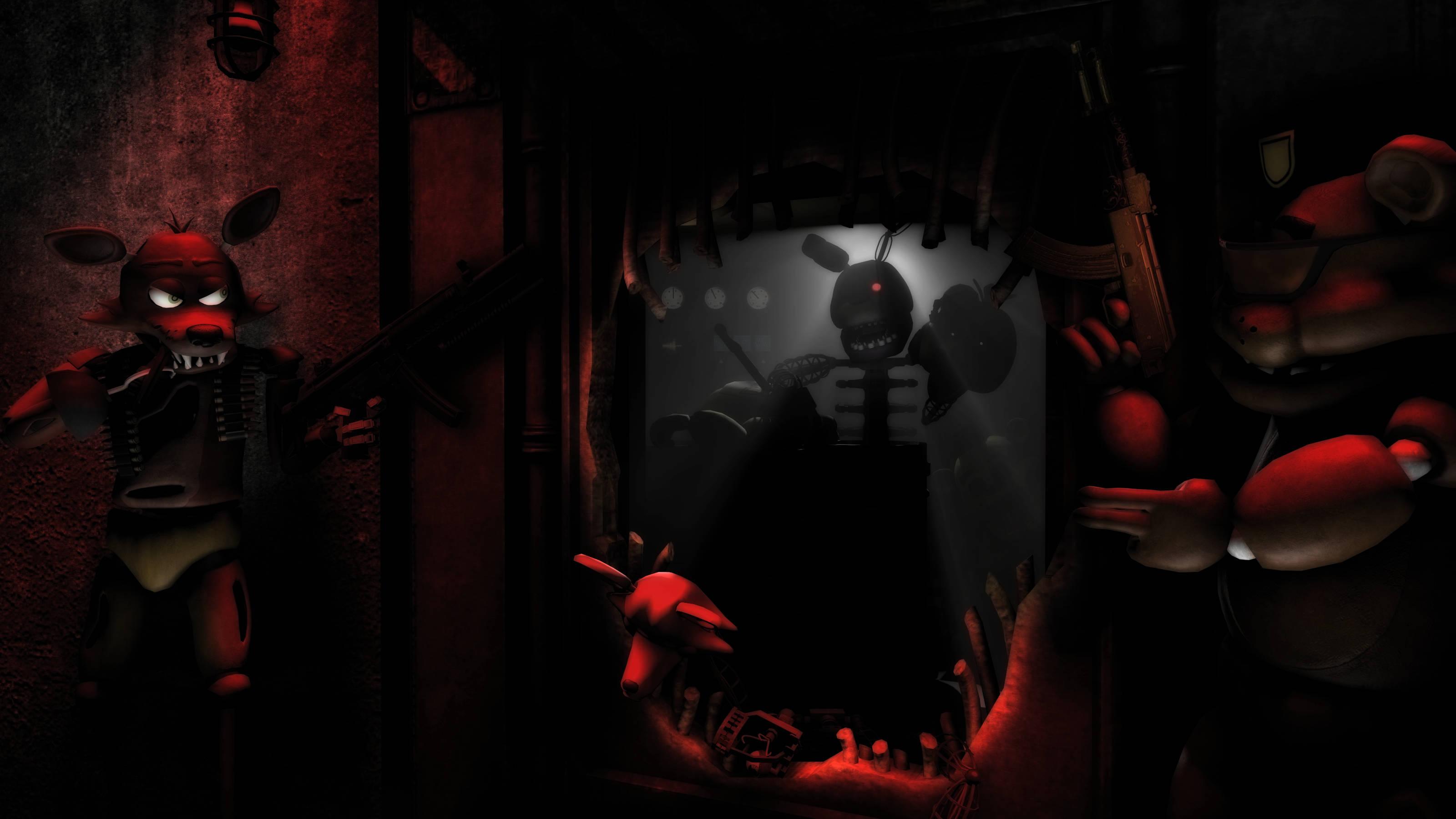 FNAF Toy Foxy And Freddy Toy Mangle — 3200x1800 wallpaper