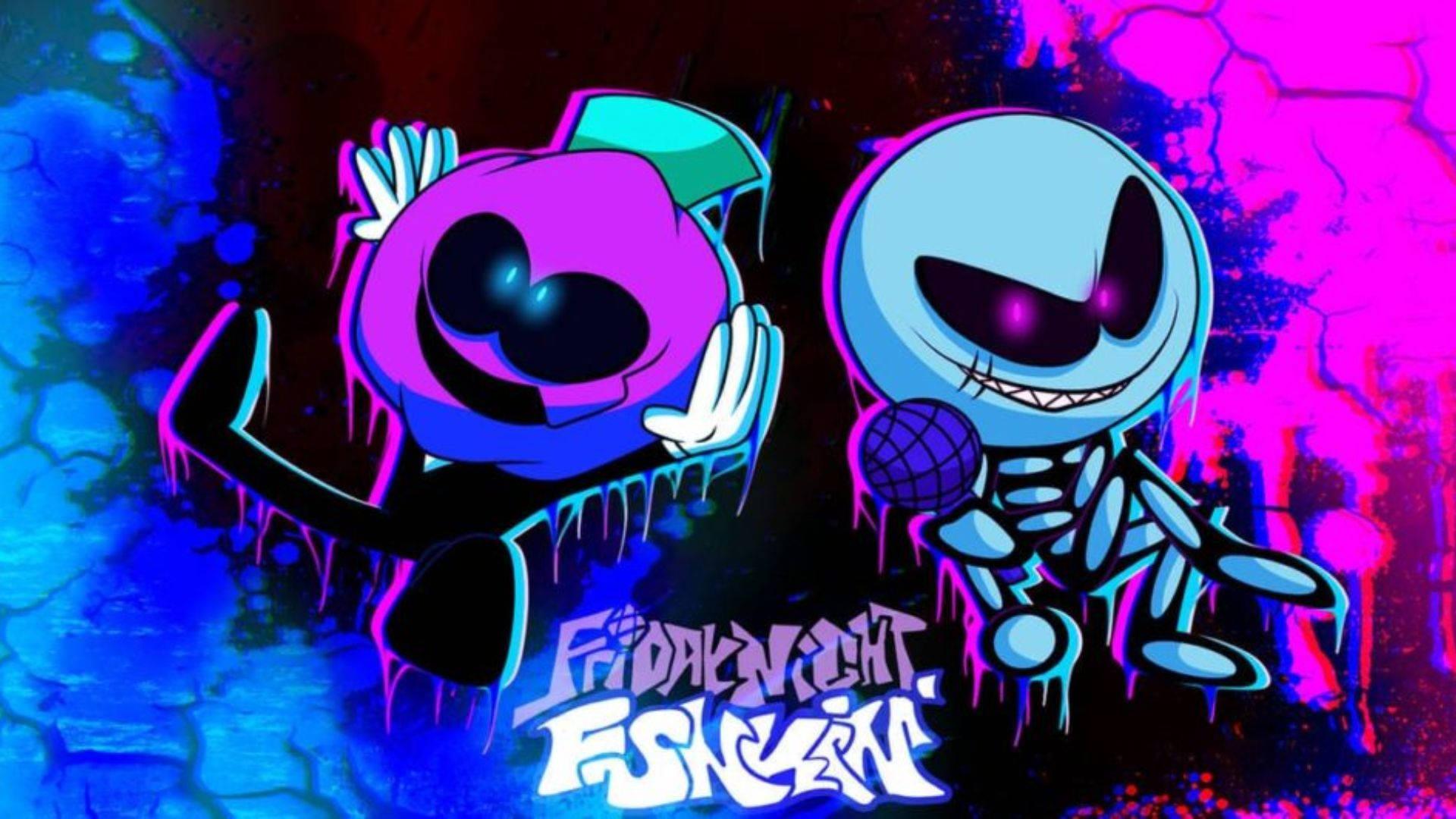 FNF Blue Pink Digital Art — 1920x1080 wallpaper