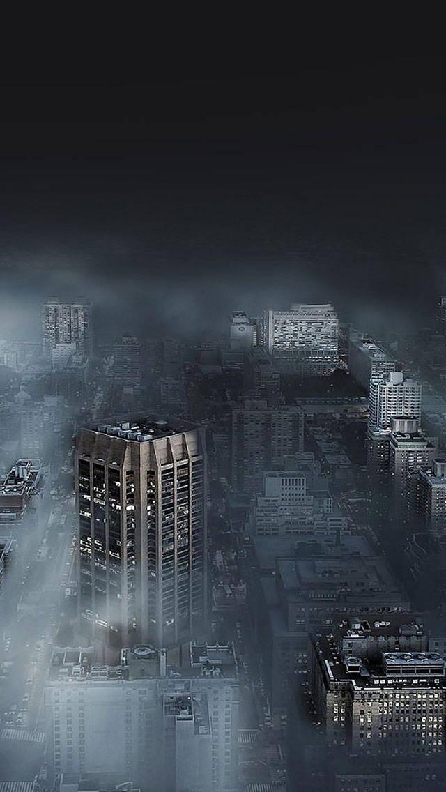 Foggy City iPhone Dark — 640x1136 wallpaper