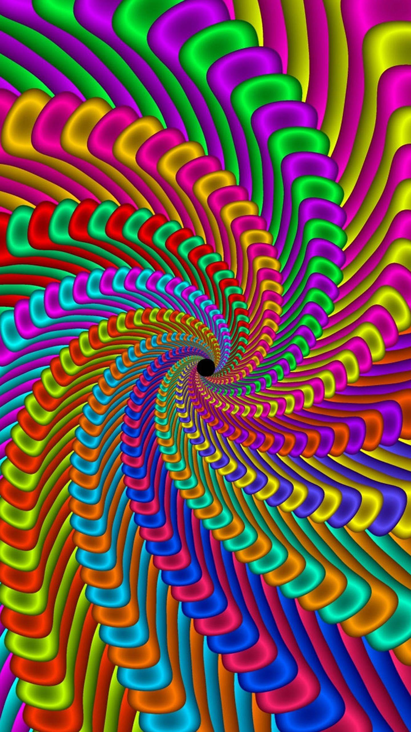 Follow the Spiral to the Heart of Mind-Bending Color — 1440x2560 wallpaper