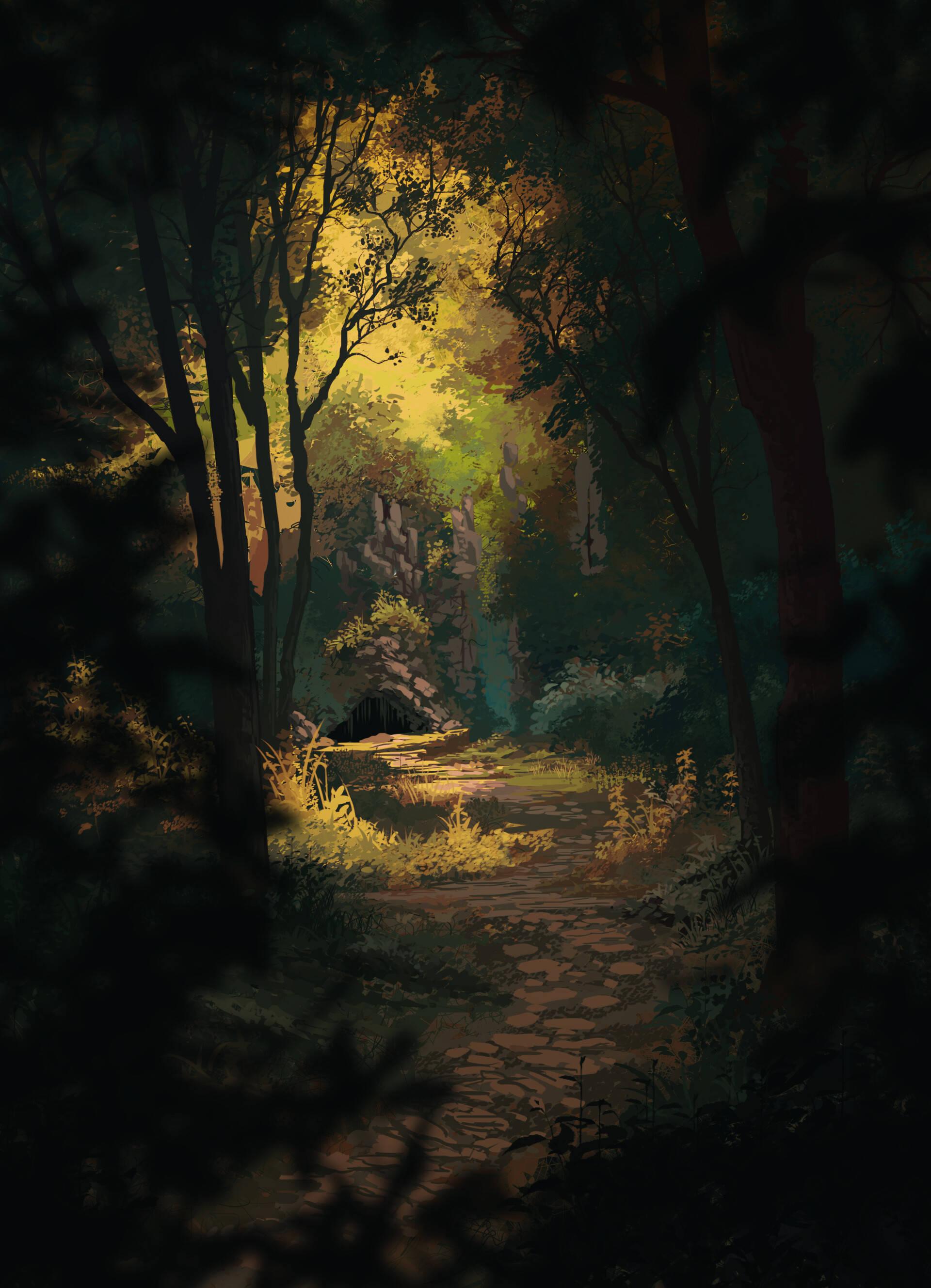 Forest Digital Illustration — 1920x2657 wallpaper