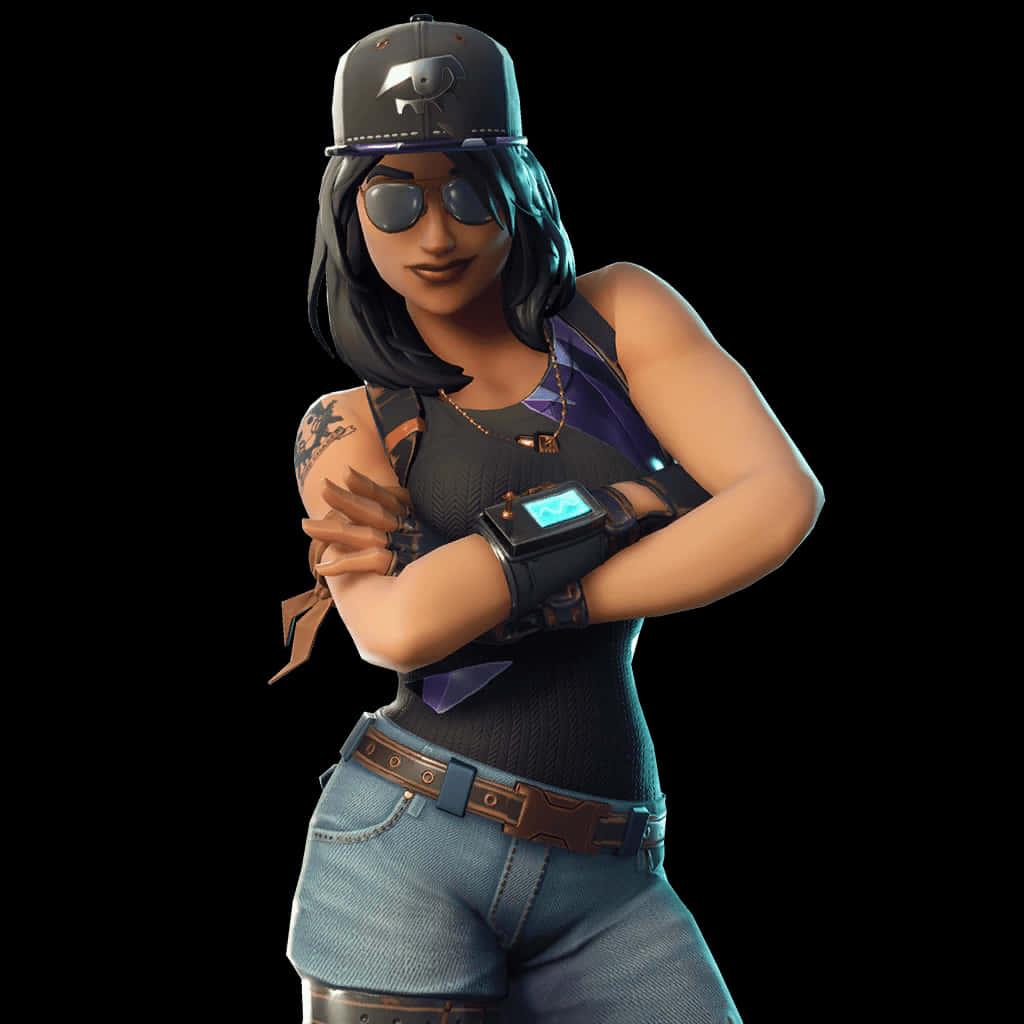 Fortnite Female Skinwith Capand Sunglasses — 1024x1024 wallpaper