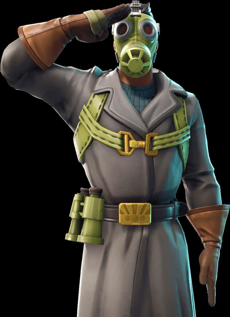 Fortnite Hazmat Skin Salute — 735x1010 wallpaper