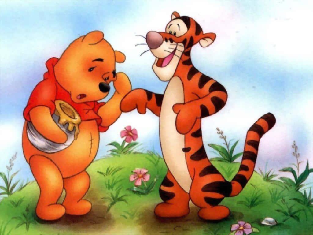 Friends are always by your side, just like Winnie the Pooh — 1024x768 wallpaper
