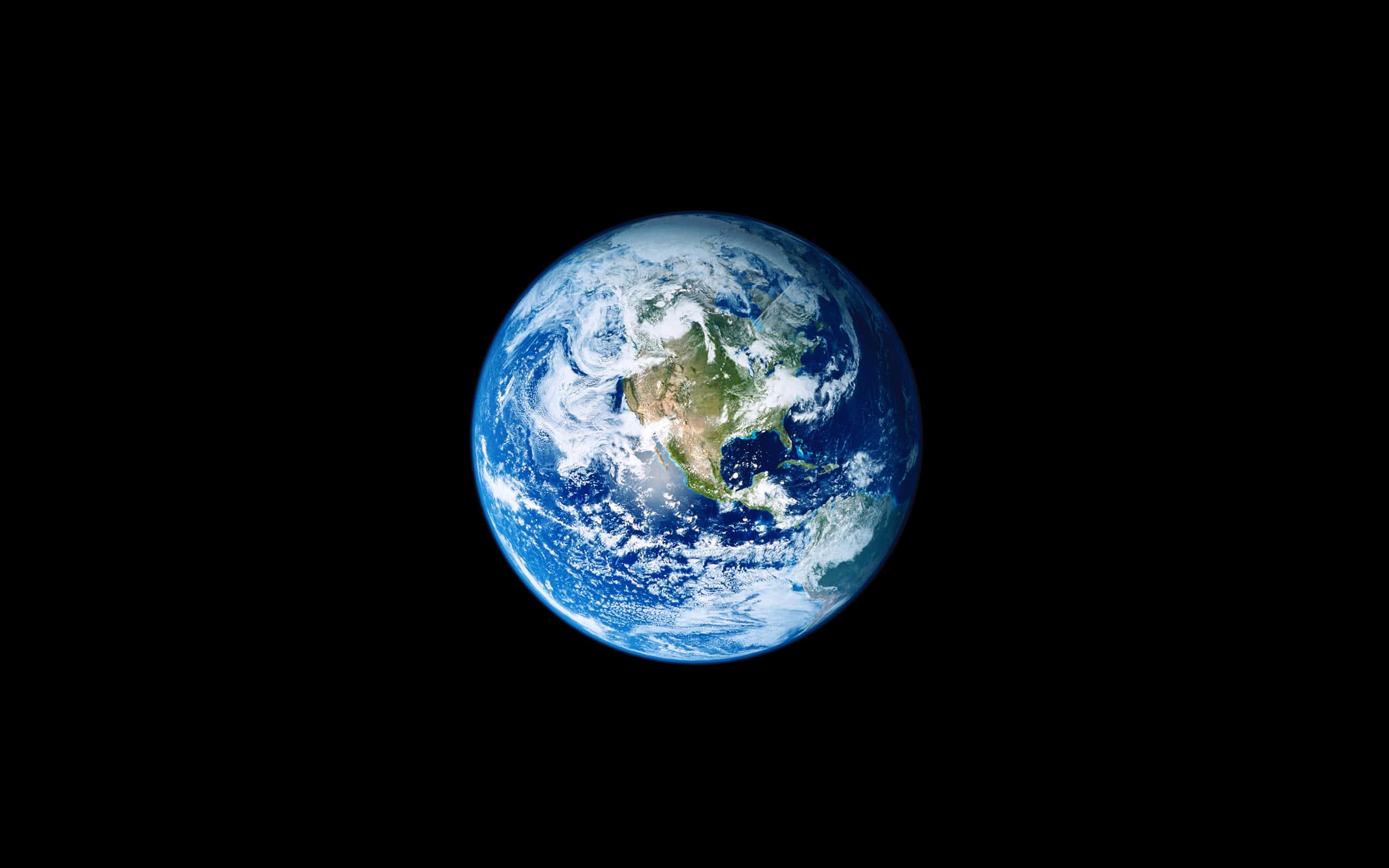 Full Earth In Plain Dark Space Background — 2560x1600 wallpaper