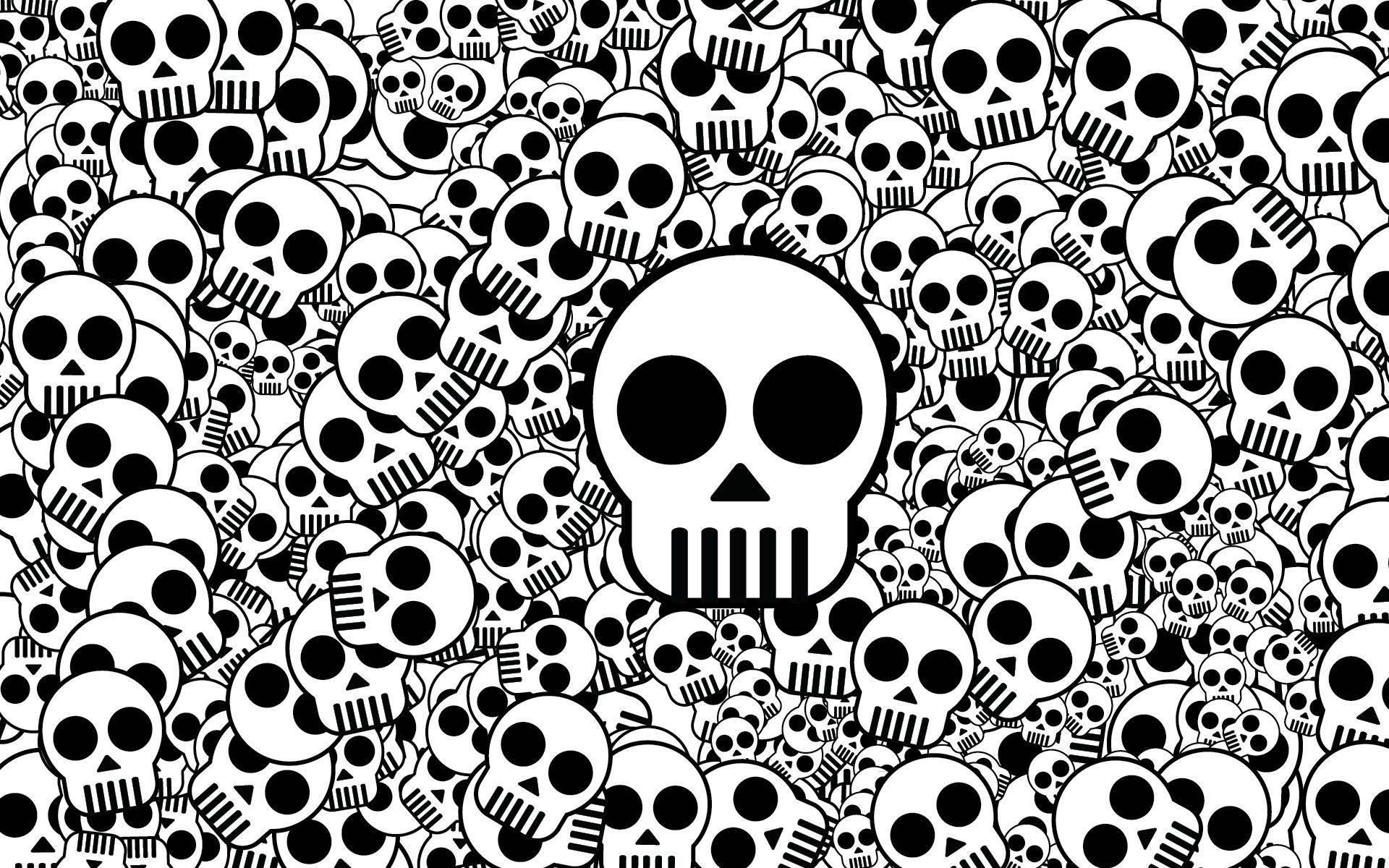 Funky Cartoon Skull Illustration — 1920x1200 wallpaper