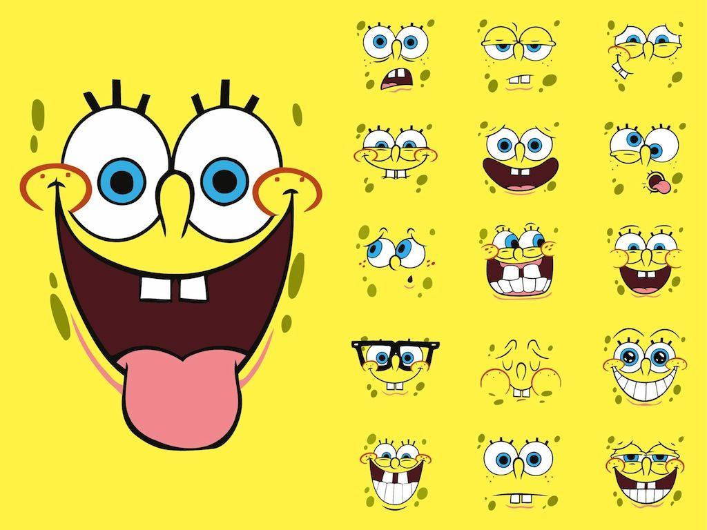 Funny Faces of Spongebob — 1024x768 wallpaper