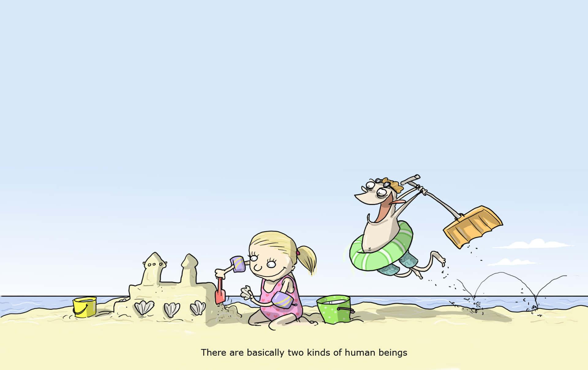 Funny Human Building Sand Castle Background — 1920x1207 wallpaper