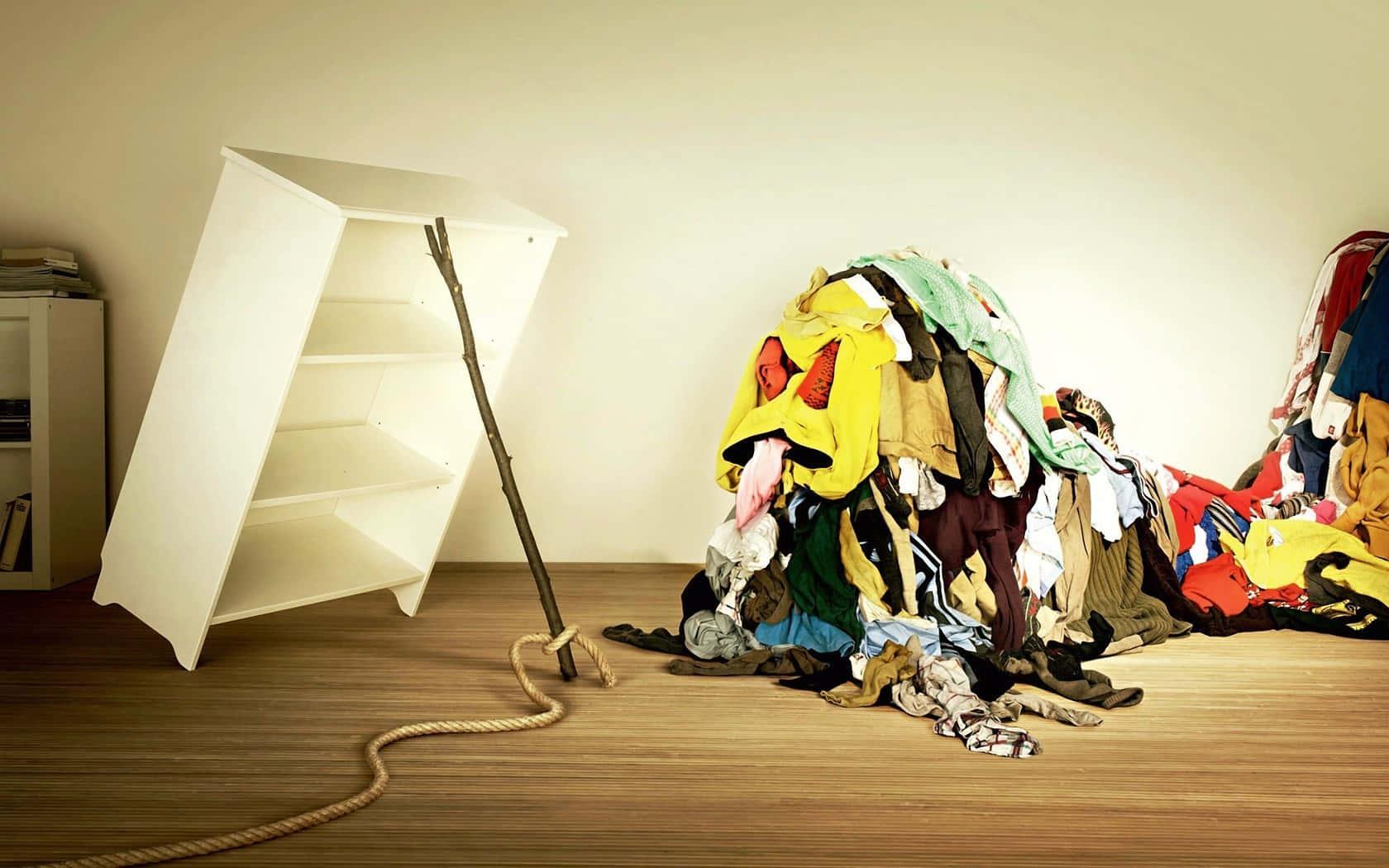 Funny Monster Clothes And Dresser Trap Background — 1680x1050 wallpaper