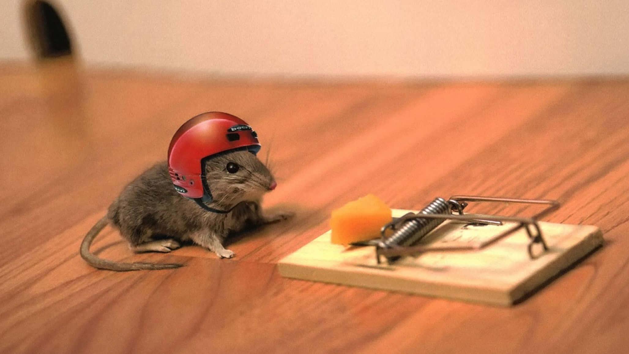 Funny Mouse With Red Helmet Background — 2056x1157 wallpaper