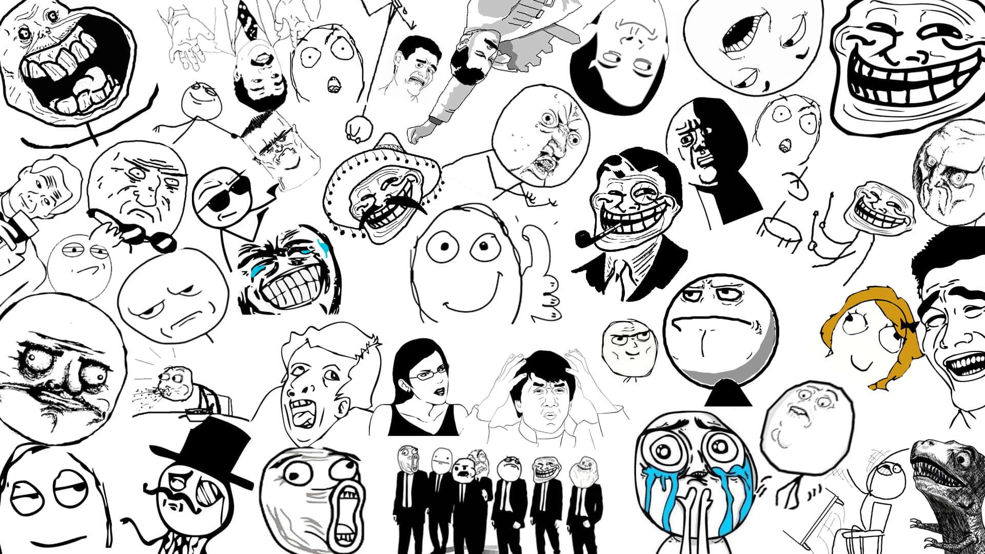 Funny Original Meme Face Reactions Background — 1920x1080 wallpaper