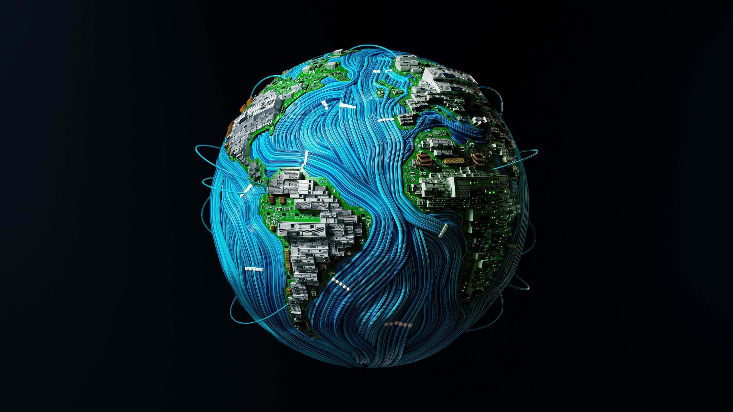 Futuristic And Technological Earth Background — 2560x1440 wallpaper