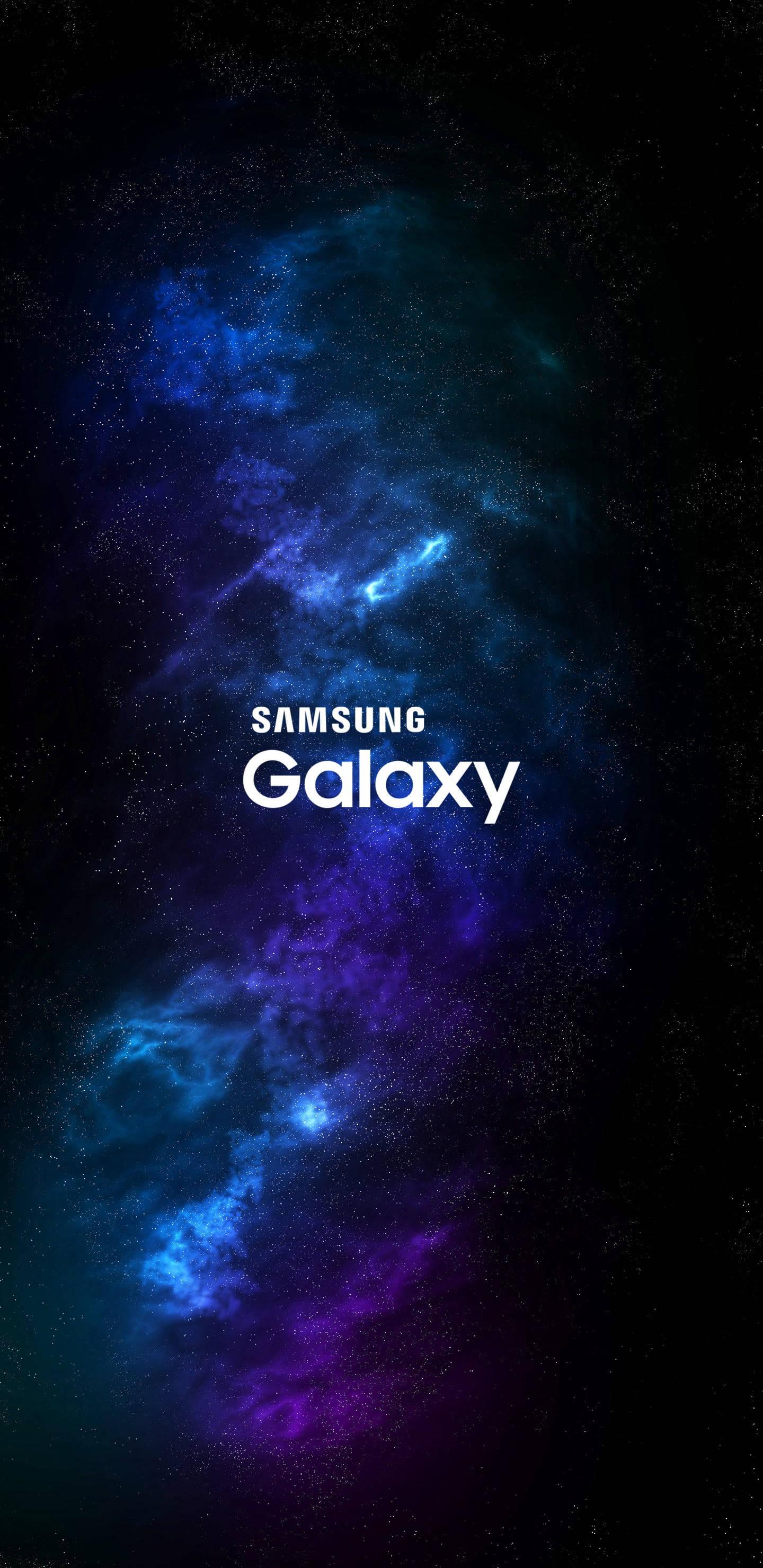 Galaxy And Logo Of Samsung Full HD — 1440x2960 wallpaper