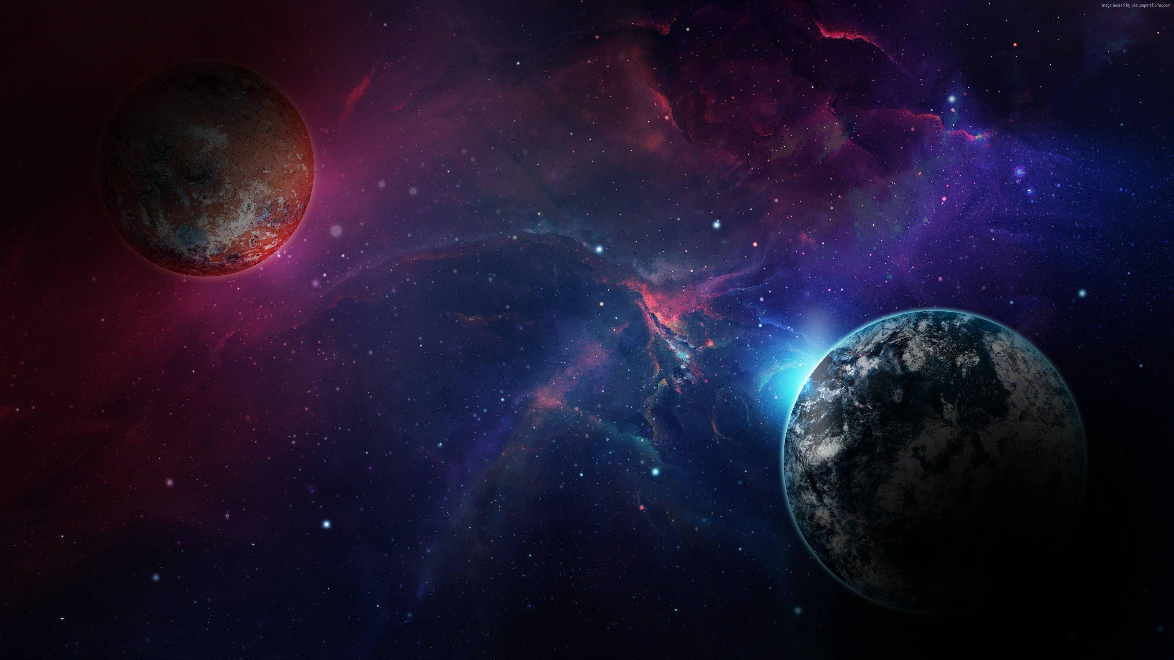 Galaxy And Planets 4k Space — 3840x2160 wallpaper