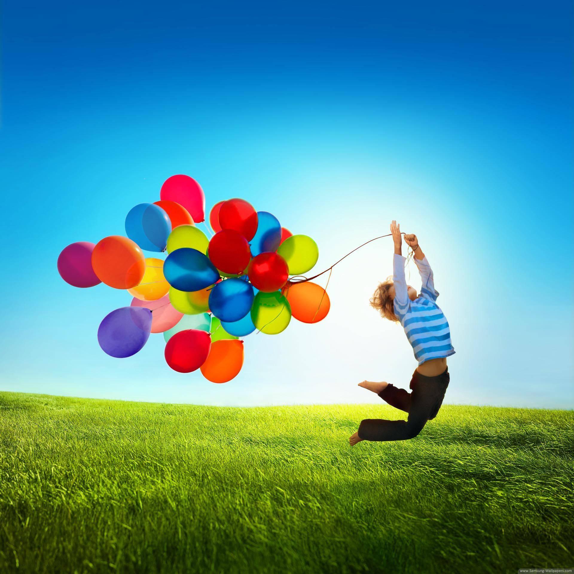 Galloping Kid With Balloon Samsung — 1920x1920 wallpaper