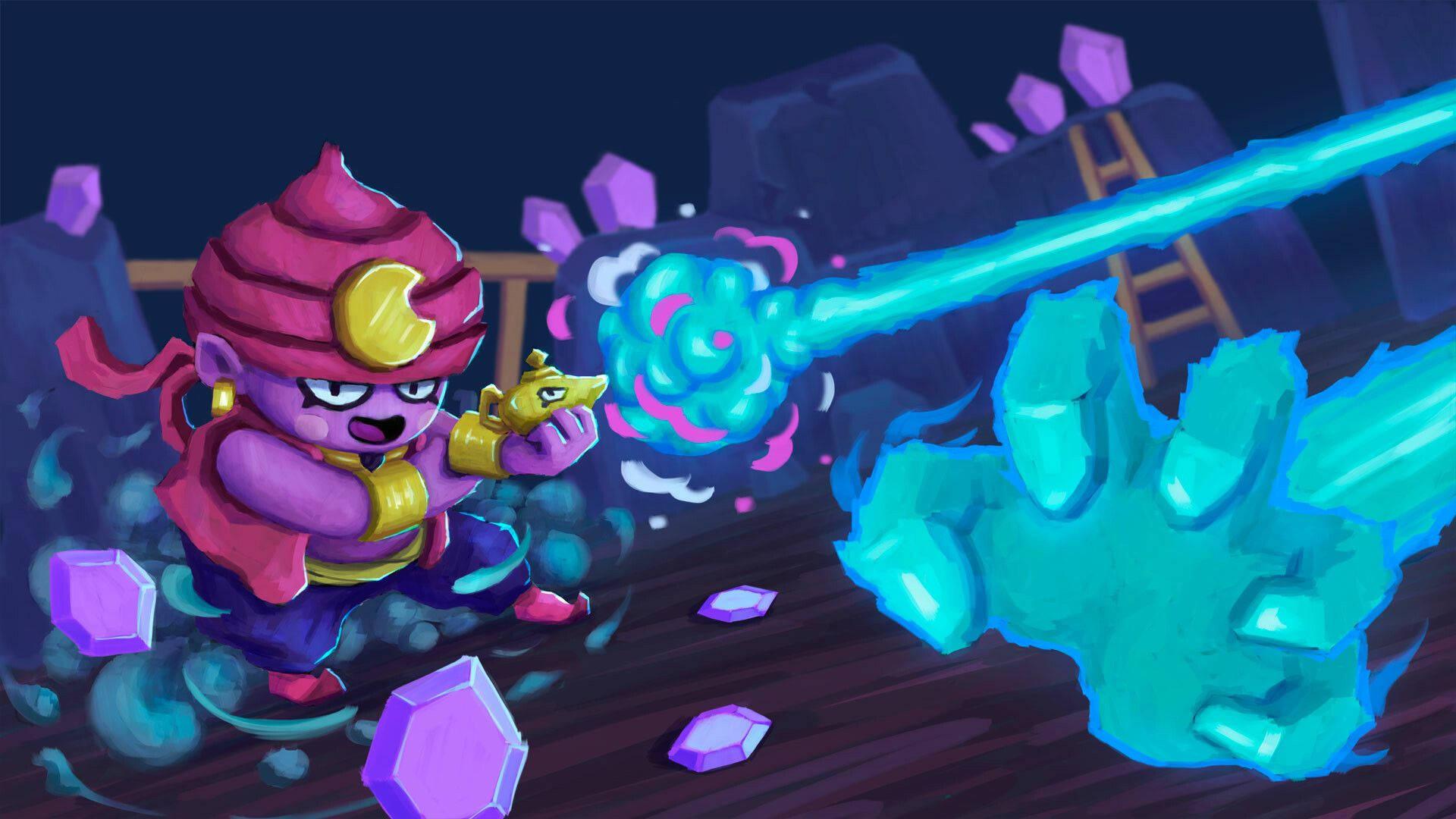 Gene lights up the arena with his attacks in Brawl Stars — 1920x1080 wallpaper