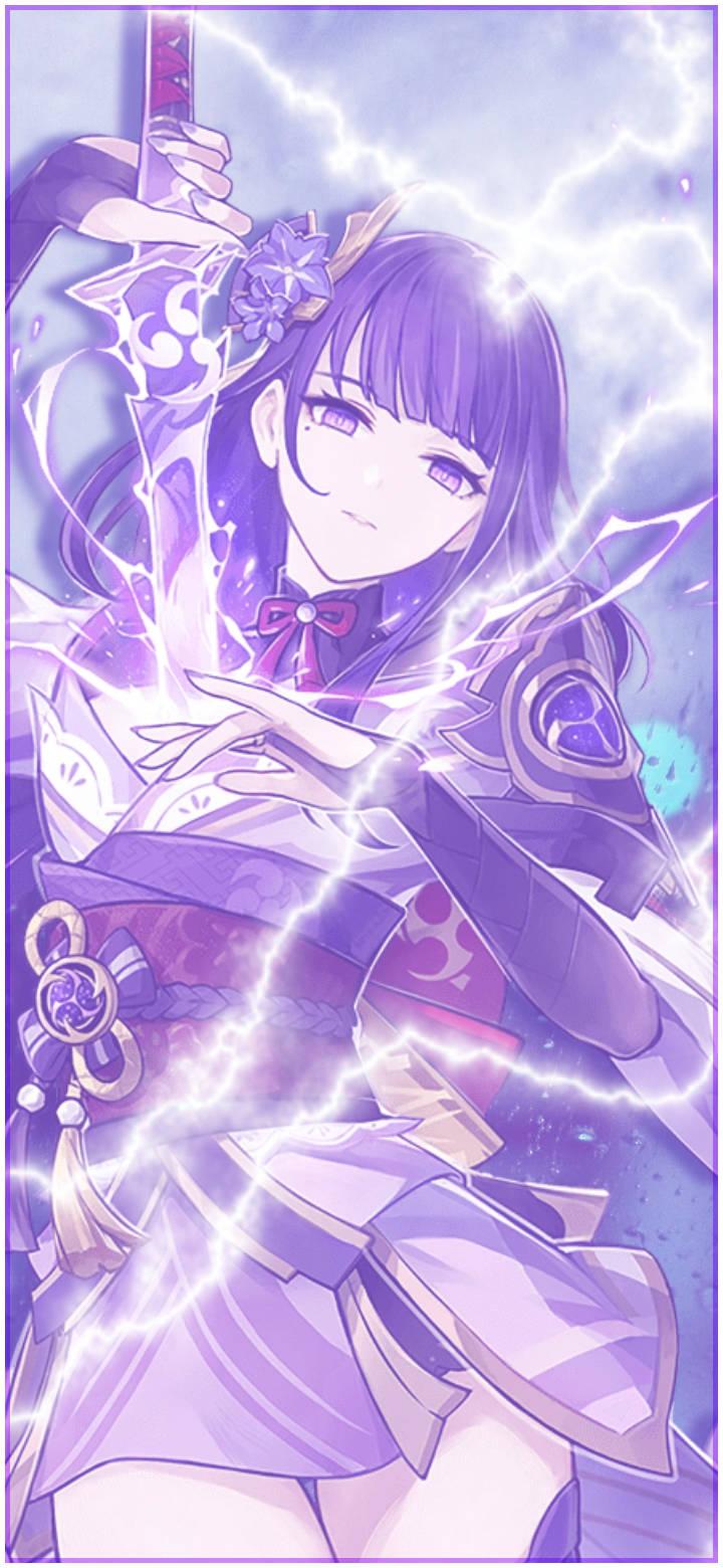 Genshin Impact Purple Raiden Shogun — 720x1560 wallpaper