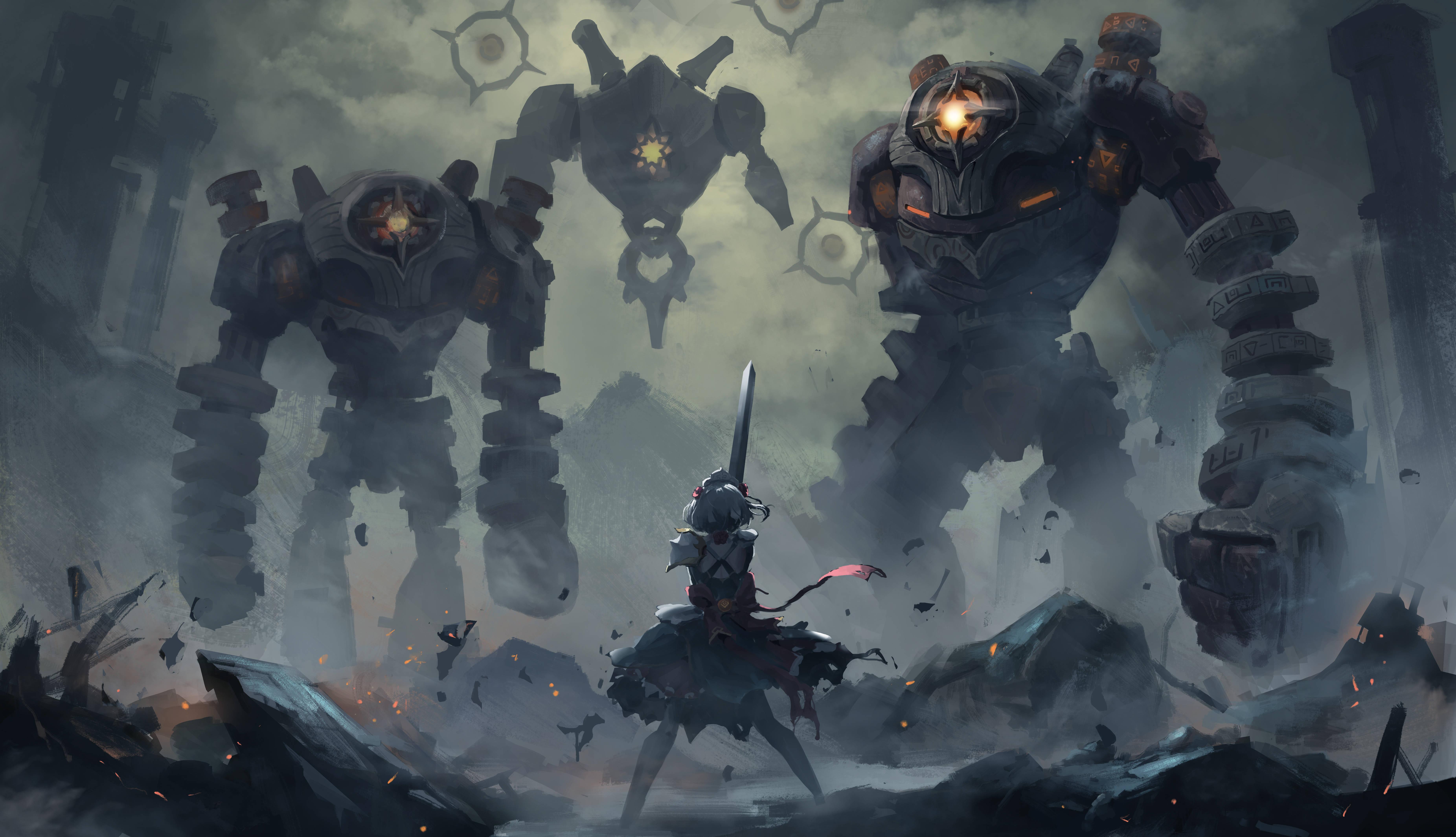 Genshin Impact Ruin Guards Noelle 4k Gaming — 7408x4260 wallpaper