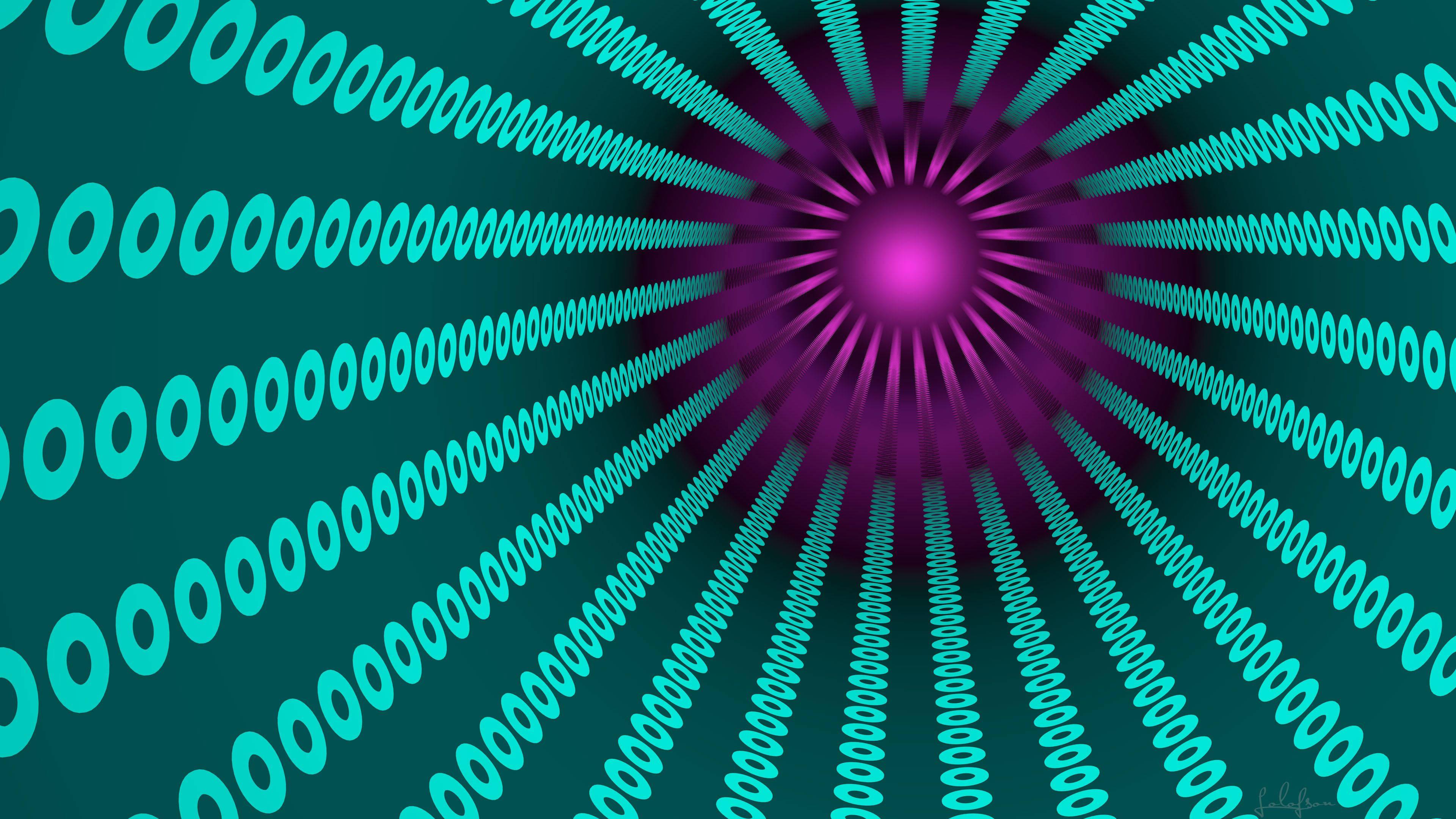 Get lost in an endless 3D green tunnel. — 3840x2160 wallpaper