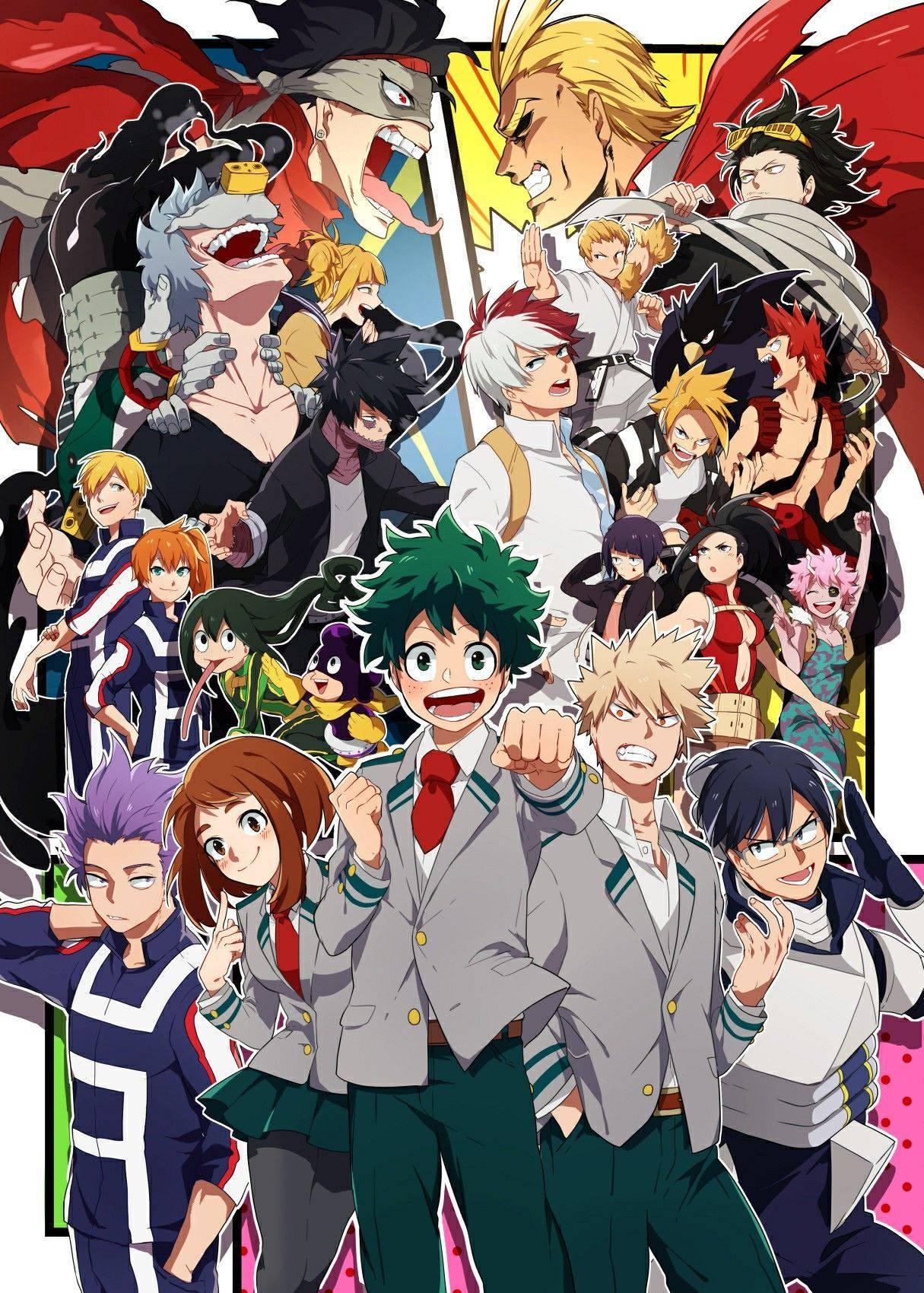 Get ready for high-flying action with the cast of My Hero Academia — 1215x1700 wallpaper