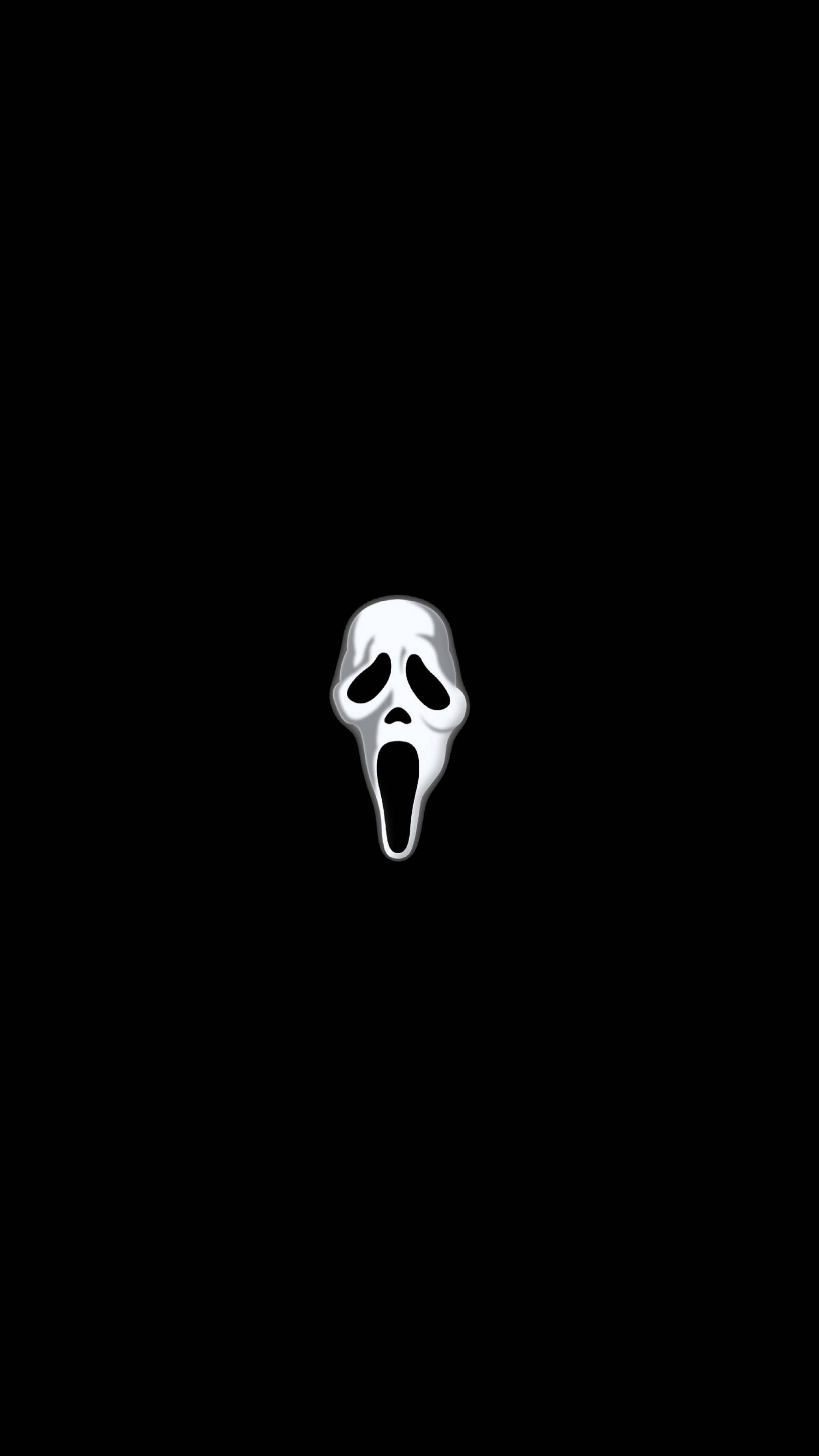 Ghostface Black Minimalist Art — 2880x5120 wallpaper