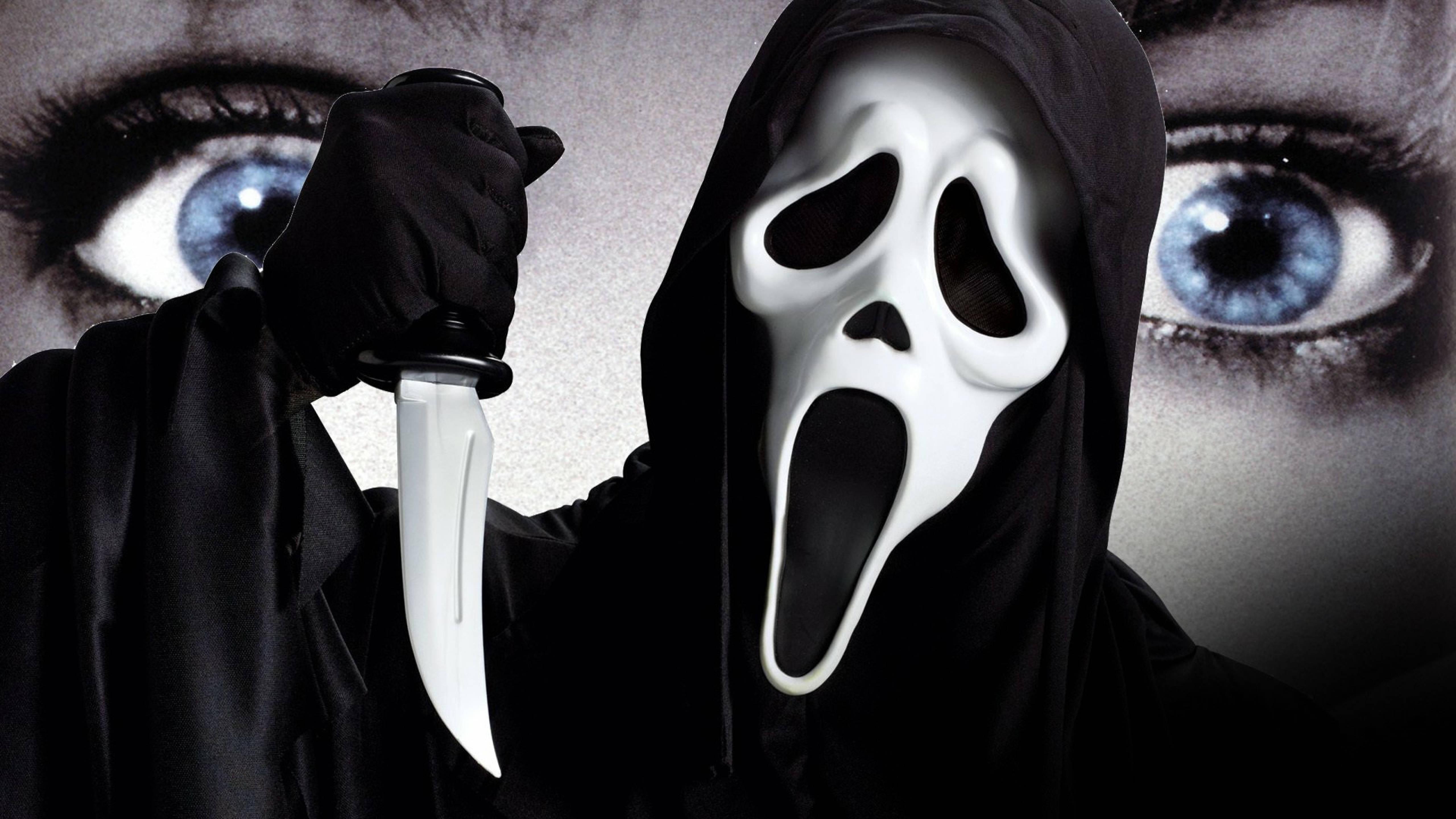 Ghostface Eyes Horror Art — 5120x2880 wallpaper