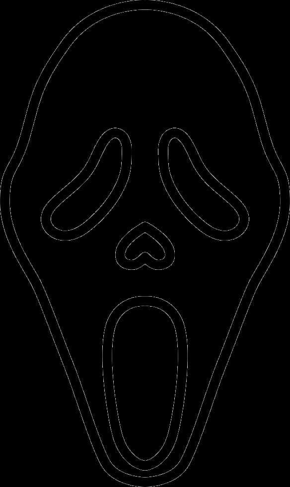 Ghostface Mask Outline — 584x980 wallpaper