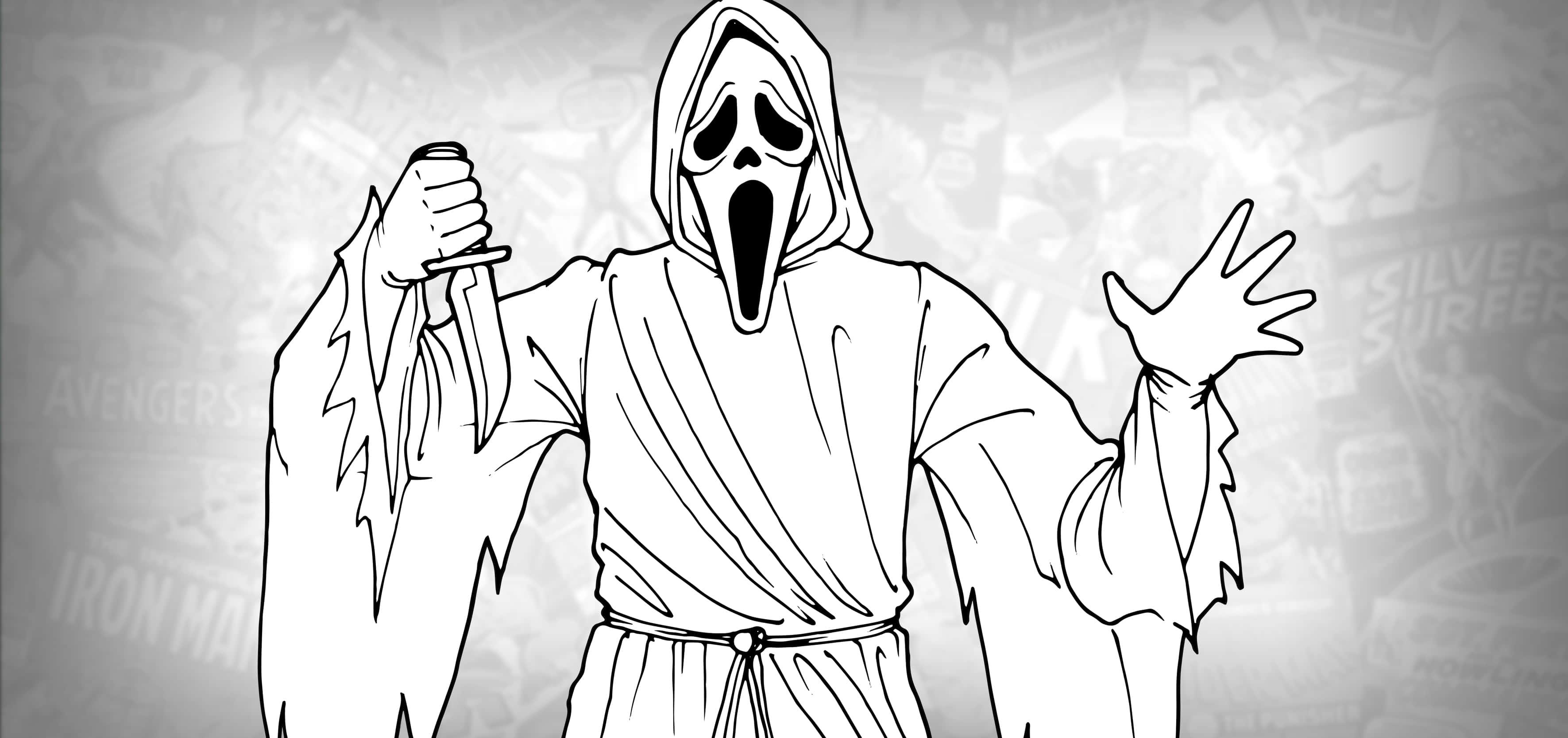 Ghostface Rips Through the Silence — 3542x1667 wallpaper